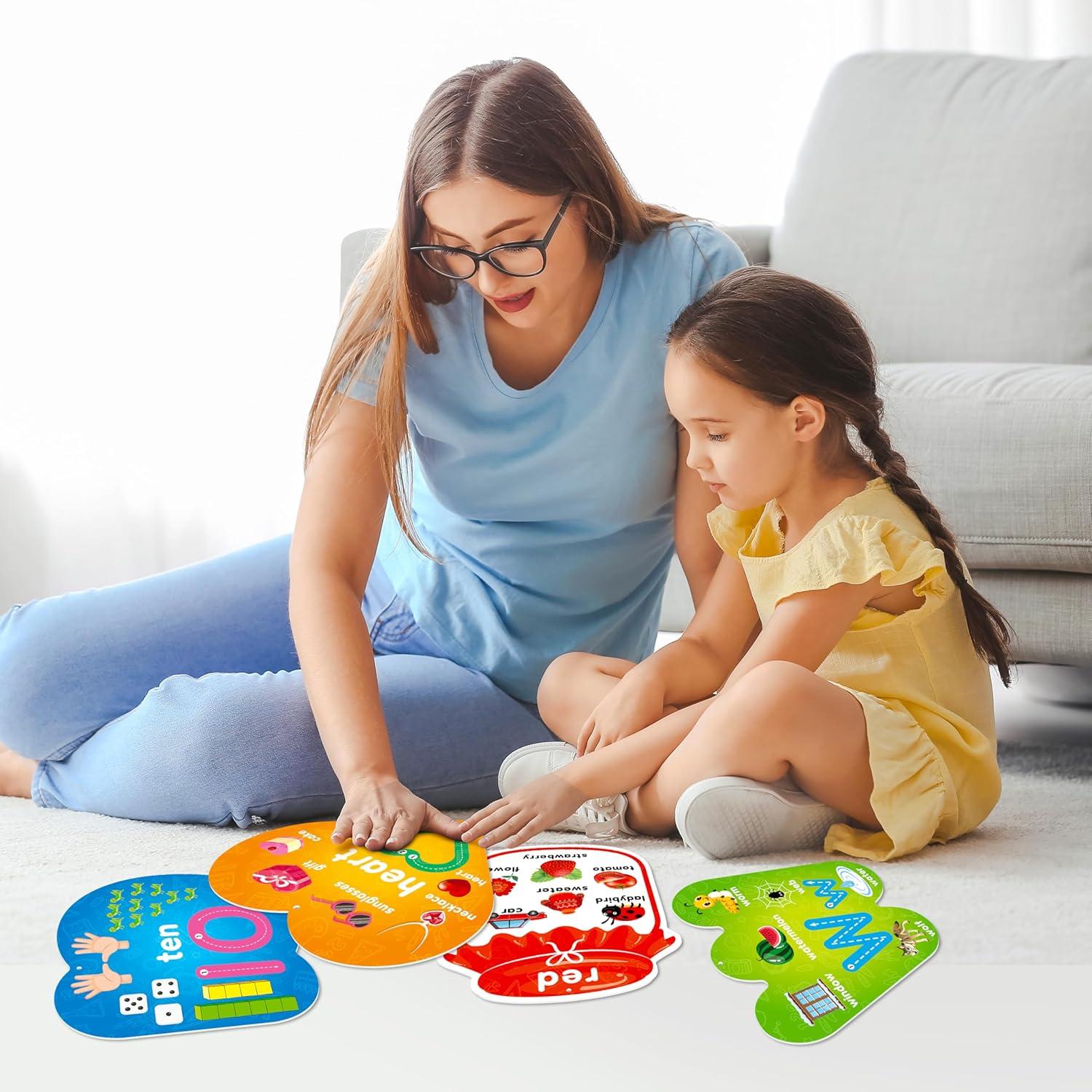 Tarjetas de Flash D-FantiX 55 Pcs para Niños - Letras, Números y Formas