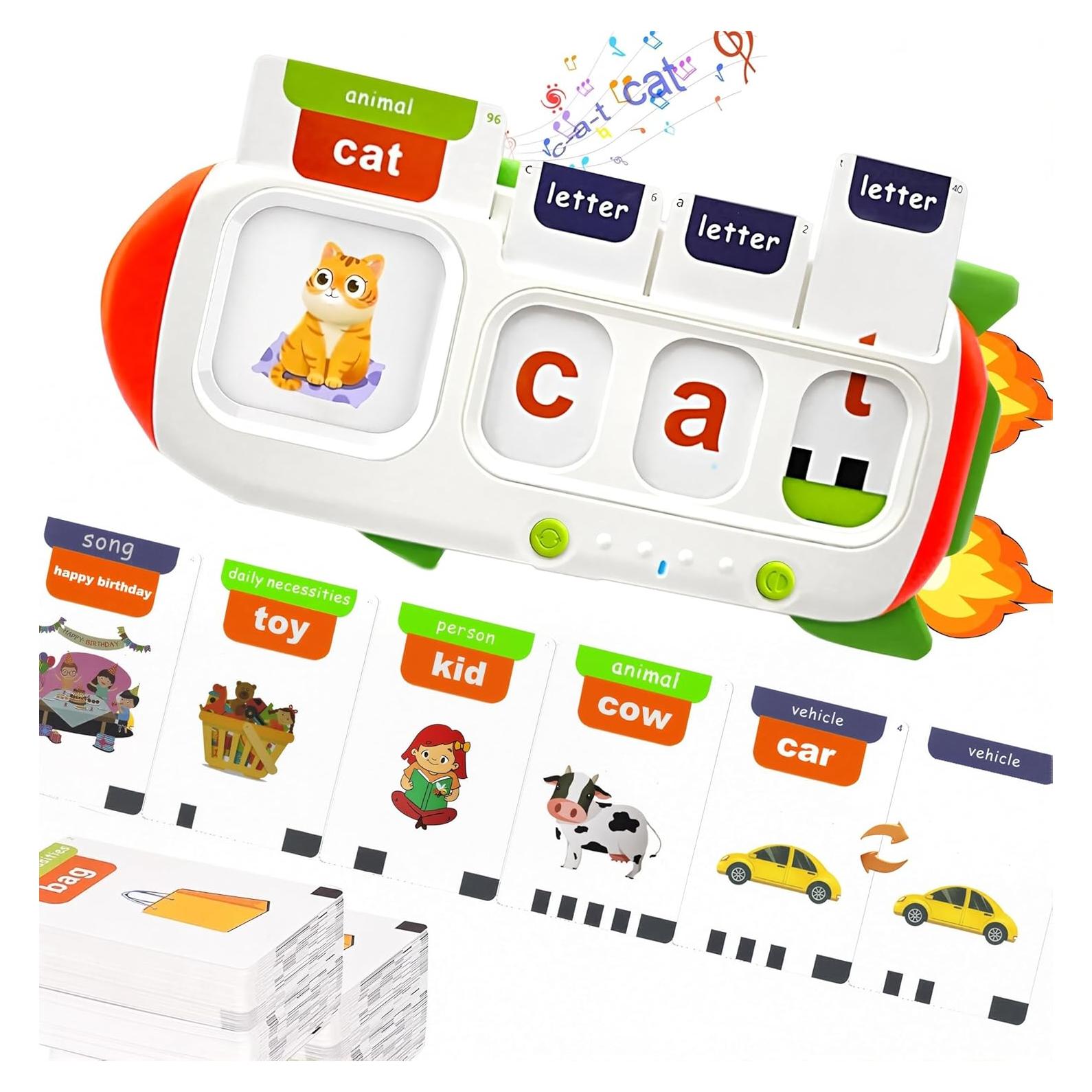 Tarjetas Flash Hablantes HUBFIVY 107 Palabras CVC Aprendizaje