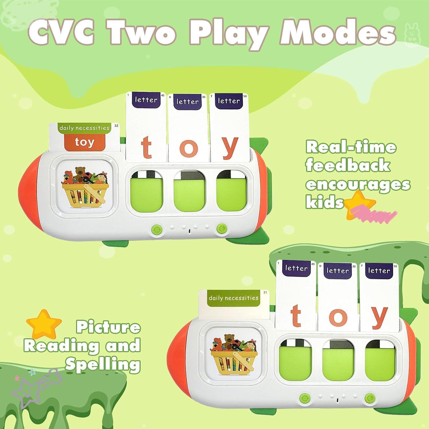 Tarjetas Flash Hablantes HUBFIVY 107 Palabras CVC Aprendizaje