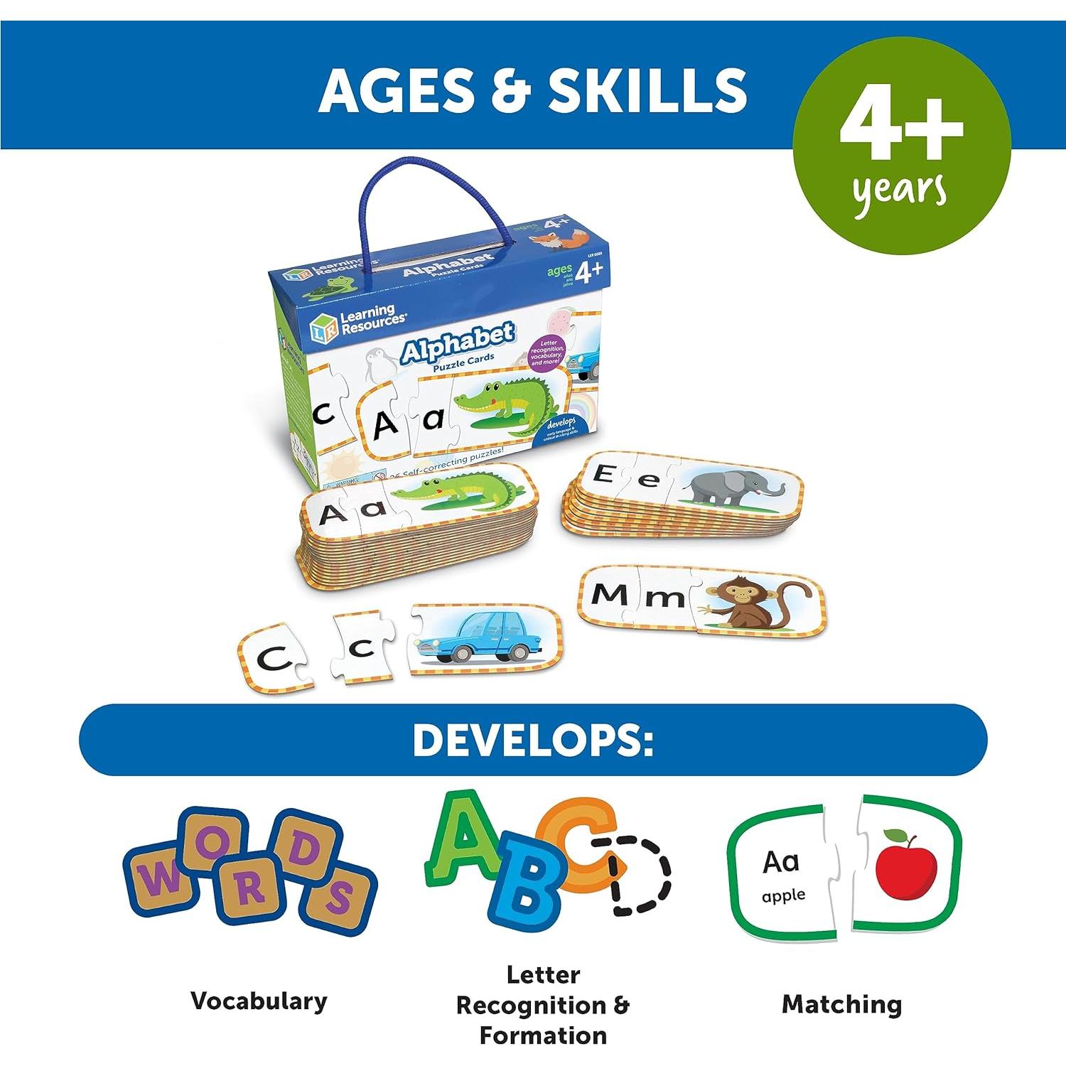 Tarjetas de Rompecabezas del Alfabeto Learning Resources 26 Piezas
