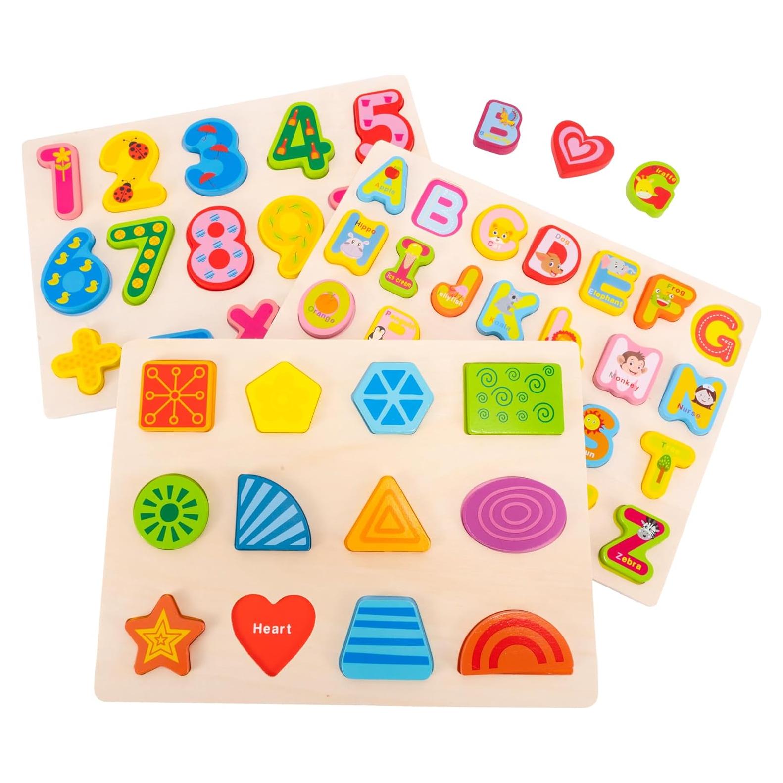 Rompecabezas de Madera 3 en 1 para Niños 3-5 Años - XJYQJD