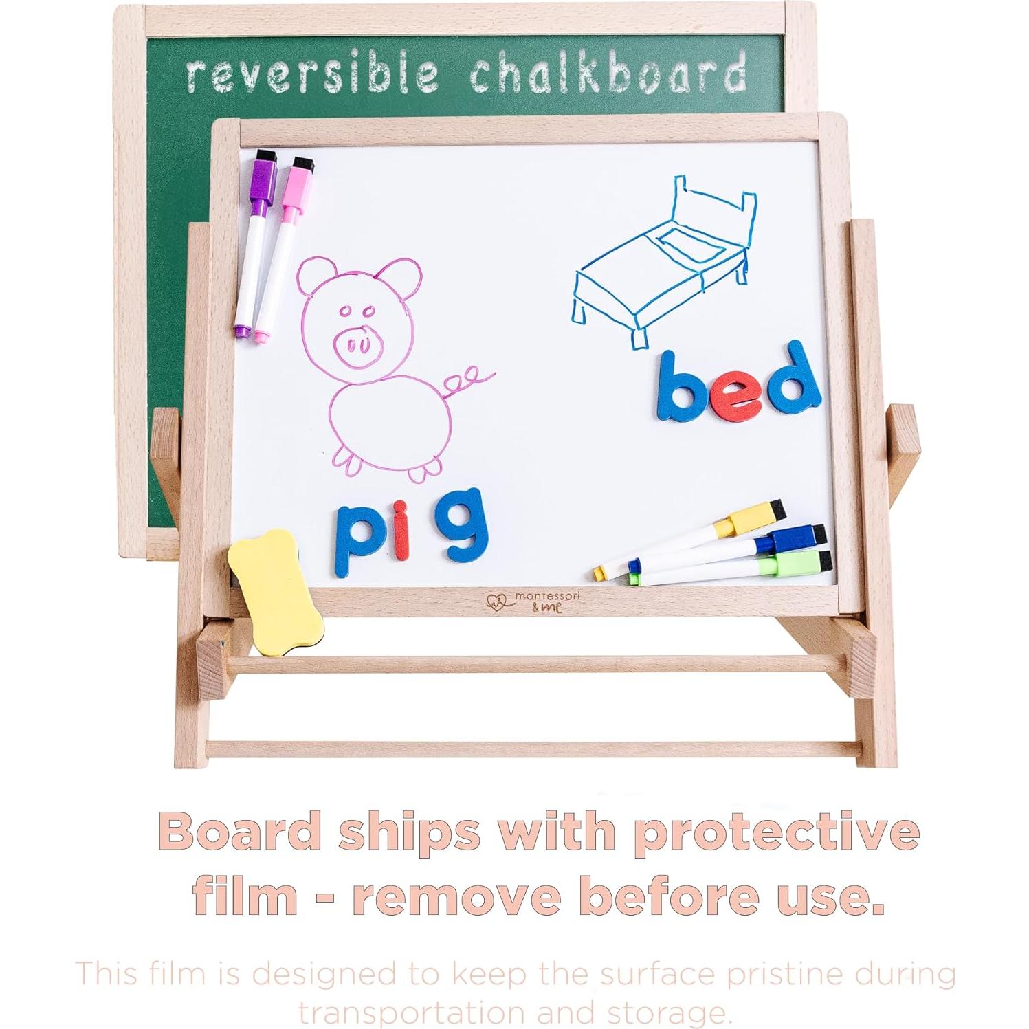 Paquete Montessori de Escritura y Lectura - Caballete, Alfabeto y Tabla