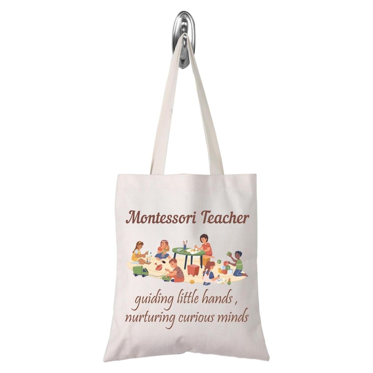 Bolsa Tote Montessori TSOTMO 32x21cm Lona Gráfica para Maestras
