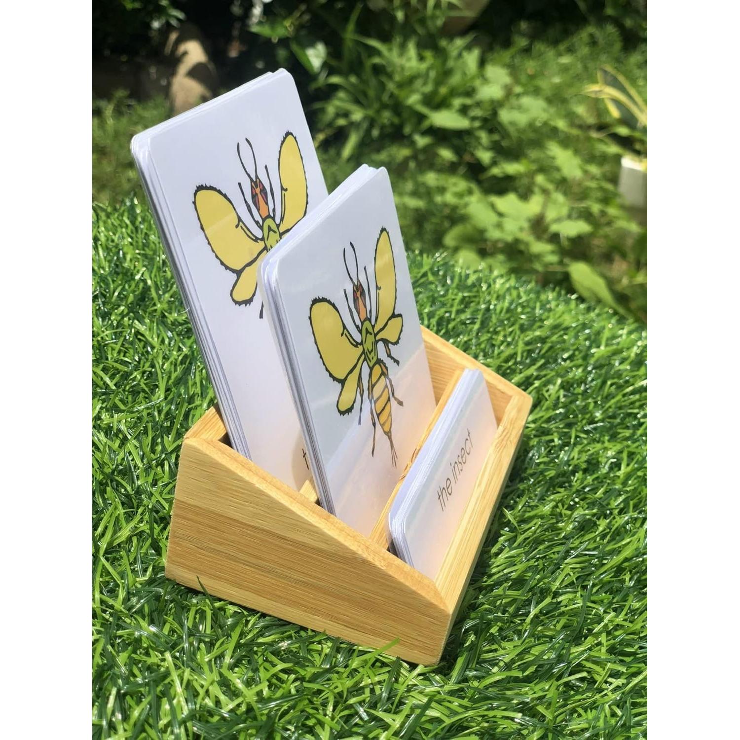 Bandeja de Tarjetas de Tres Partes KIHACO - Madera de Bambú