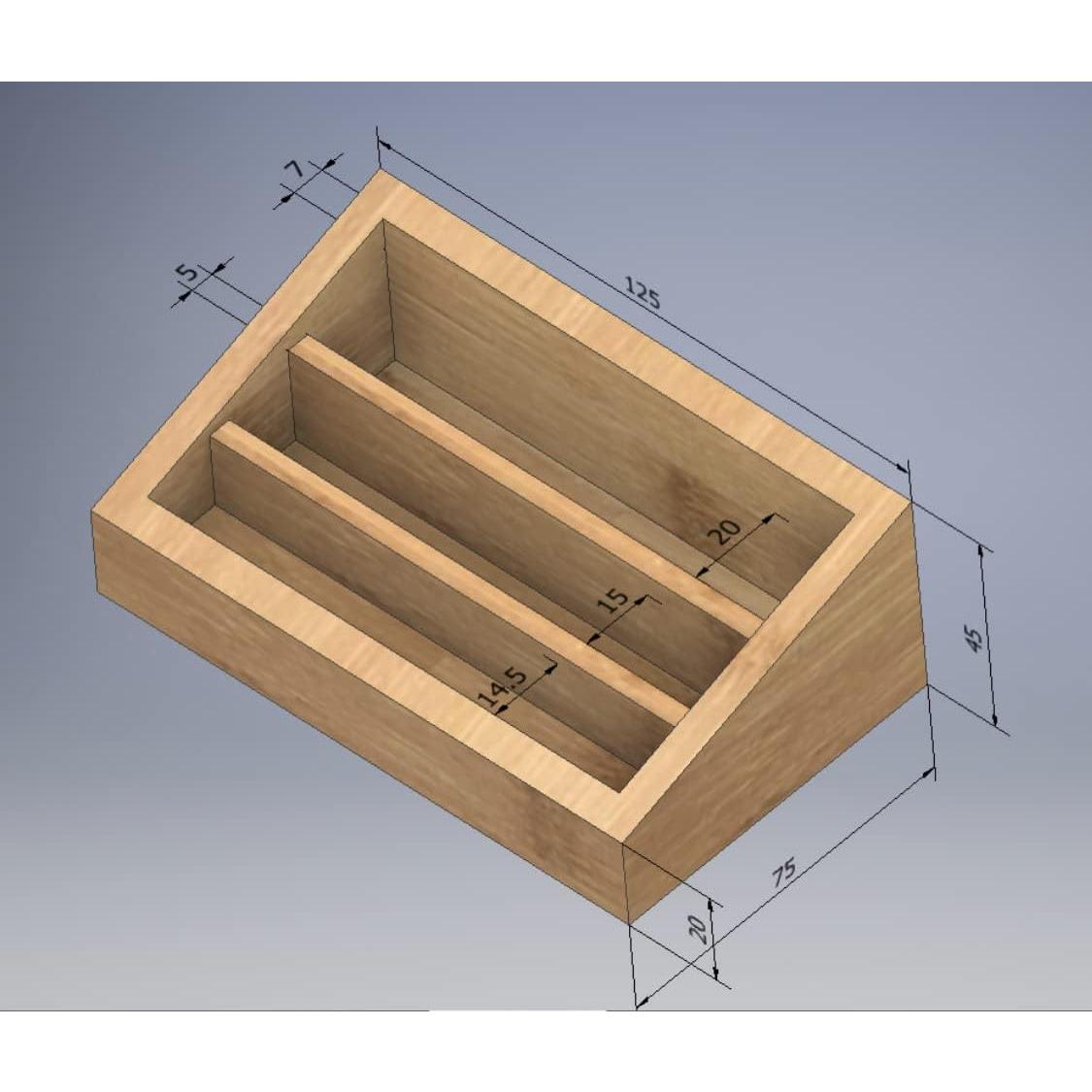 Bandeja de Tarjetas de Tres Partes KIHACO - Madera de Bambú