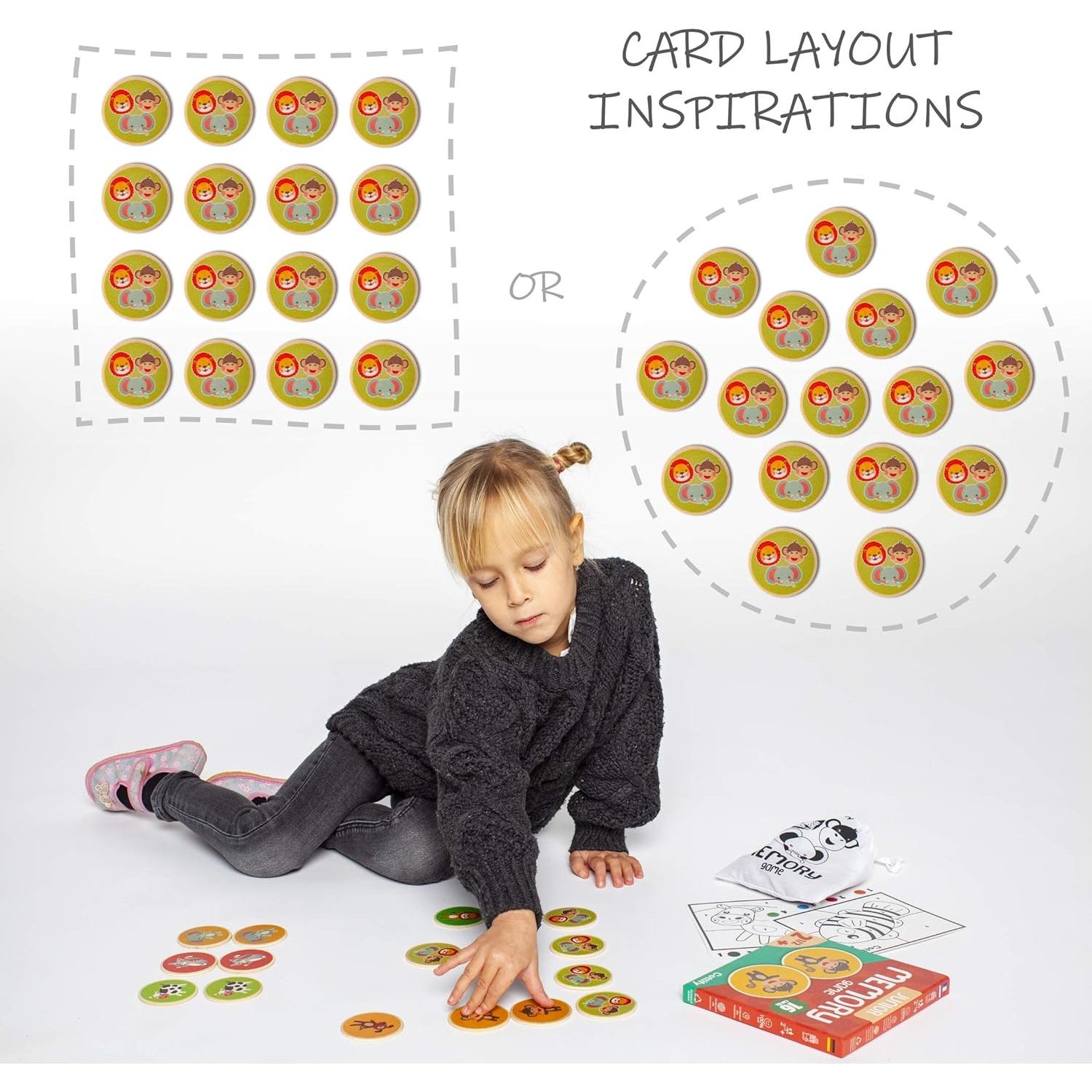 Juego de Memoria de Madera Cottify - 16 Cartas Animales