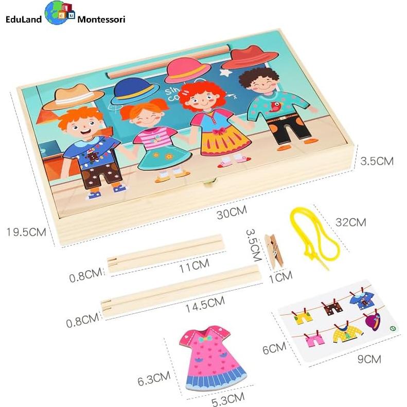 Juego Educativo de Colgar Ropa Eduland Montessori para Niños