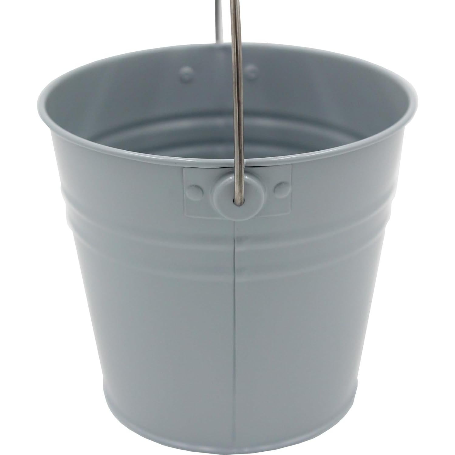 Cubo de Metal Genérico Montessori 15.7 cm Ceniza Azul