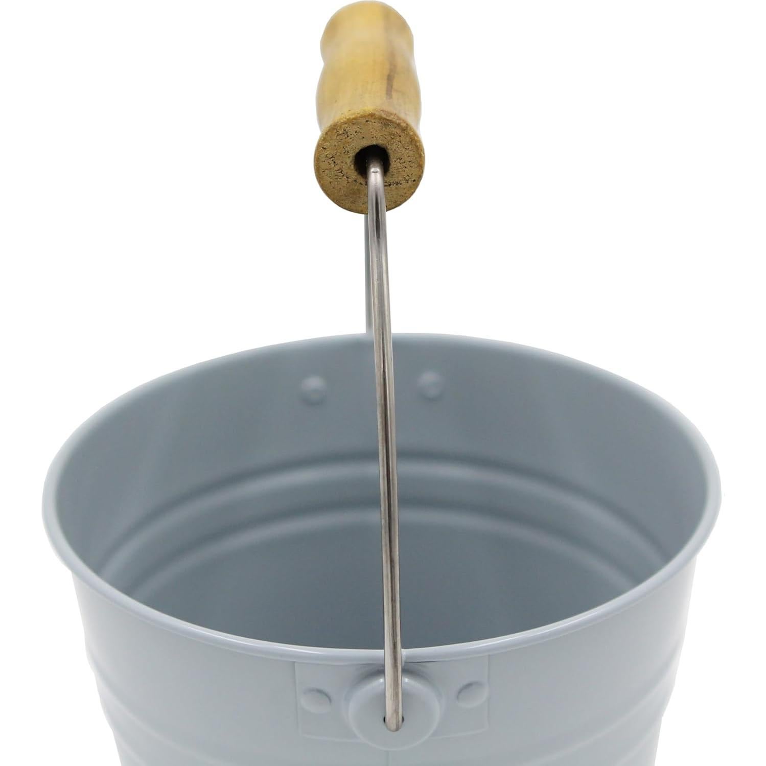 Cubo de Metal Genérico Montessori 15.7 cm Ceniza Azul