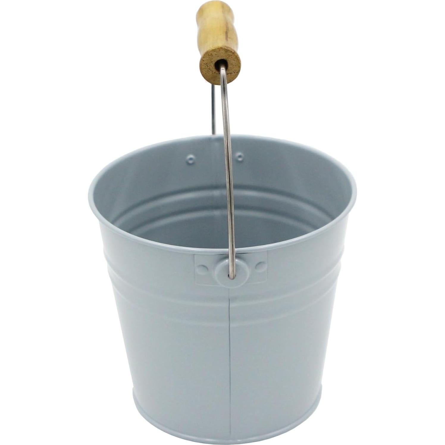 Cubo de Metal Genérico Montessori 15.7 cm Ceniza Azul