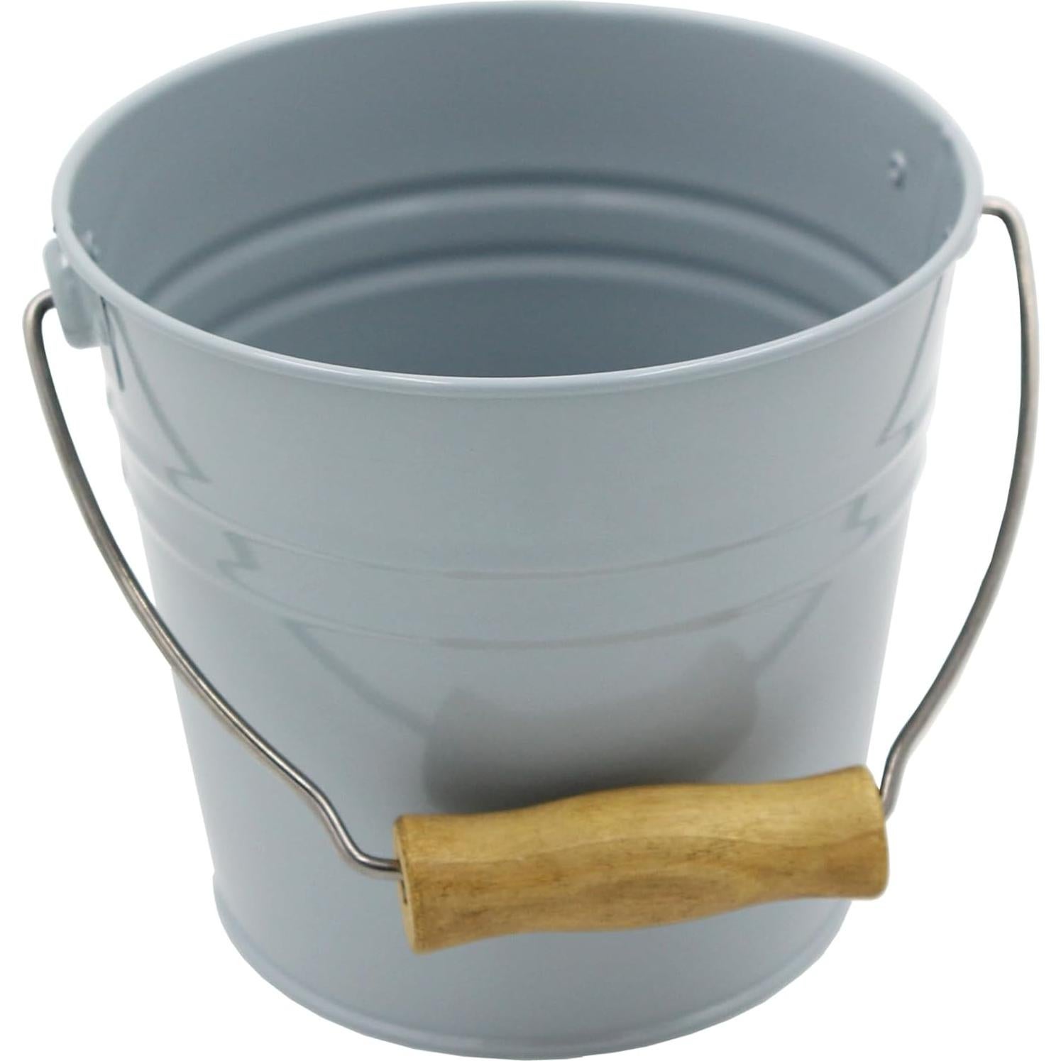 Cubo de Metal Genérico Montessori 15.7 cm Ceniza Azul