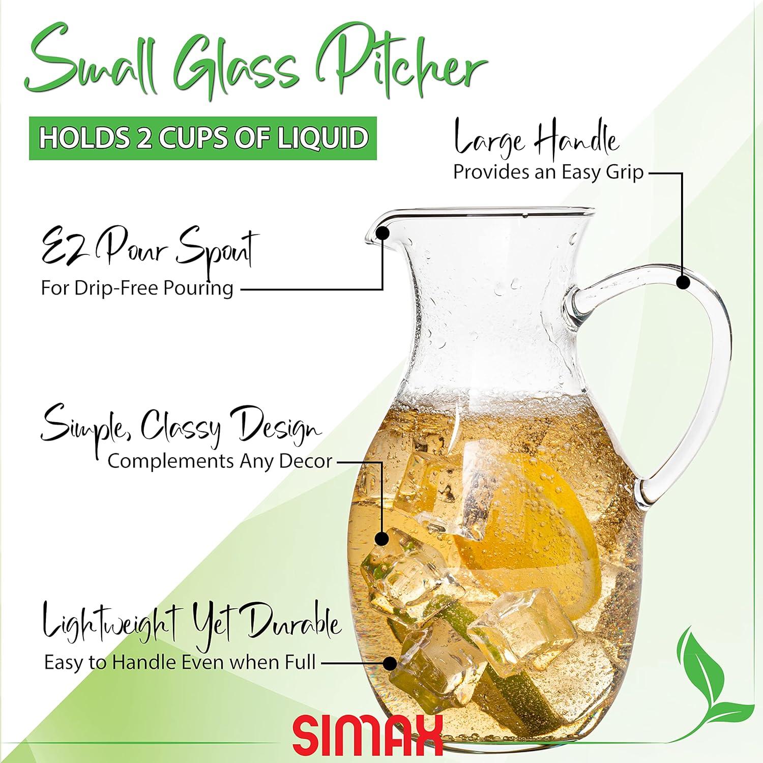 Jarra de vidrio borosilicato Simax 0.47L con asa y pico