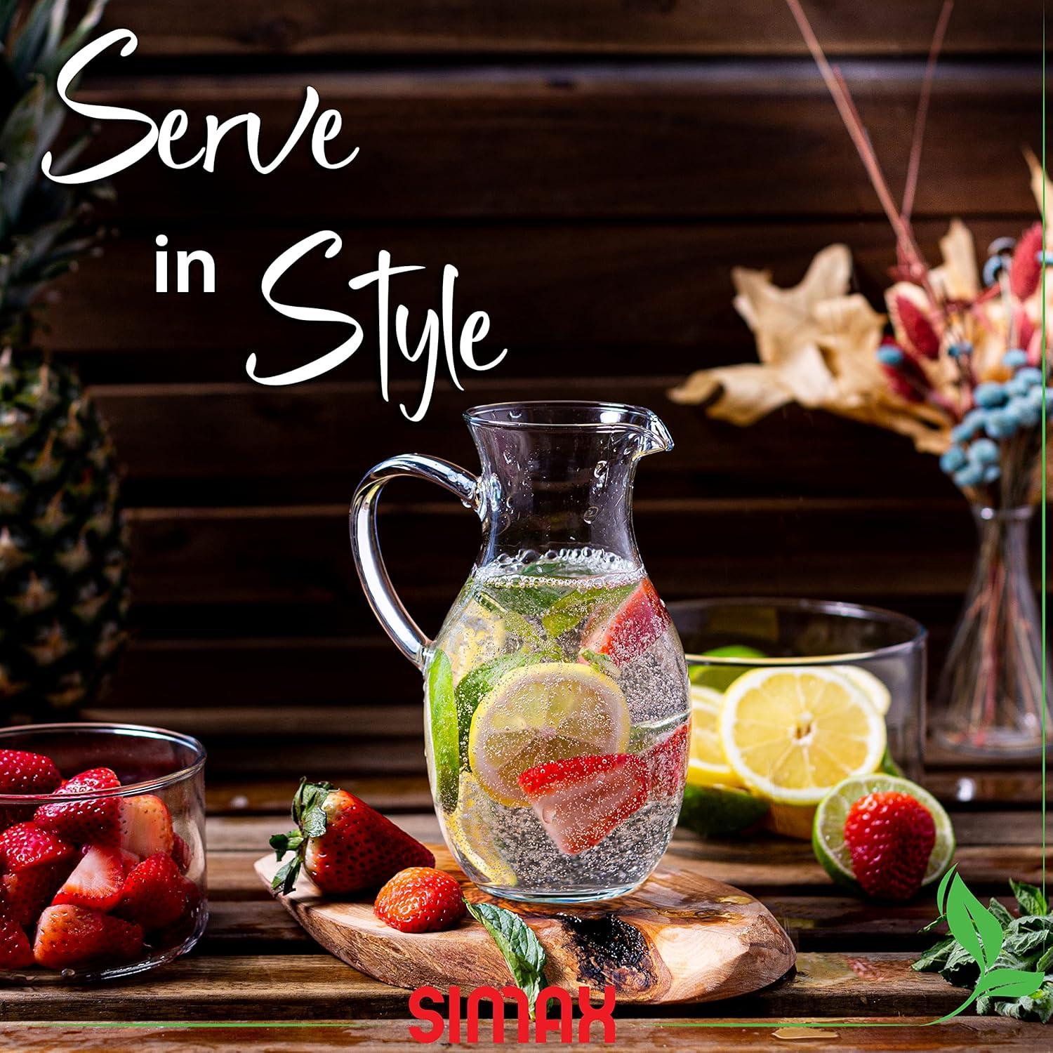 Jarra de vidrio borosilicato Simax 0.47L con asa y pico