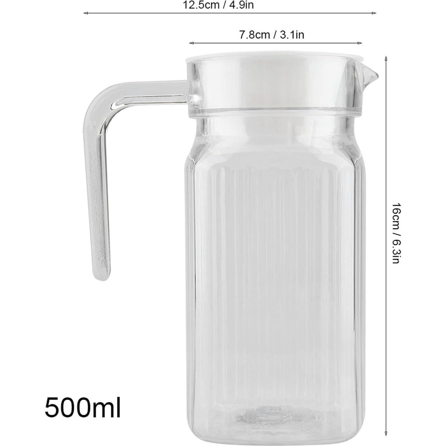 Jarra de Agua Acrílica Transparente KooingTech 500ml con Tapa