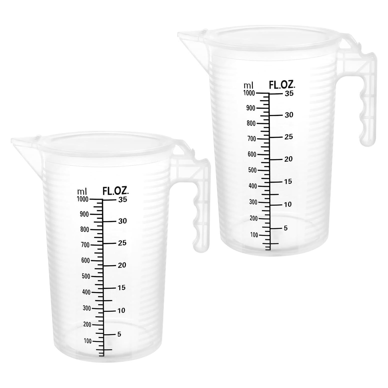 Jarra Medidora QWORK 1000 mL Plástico Multipropósito con Tapa