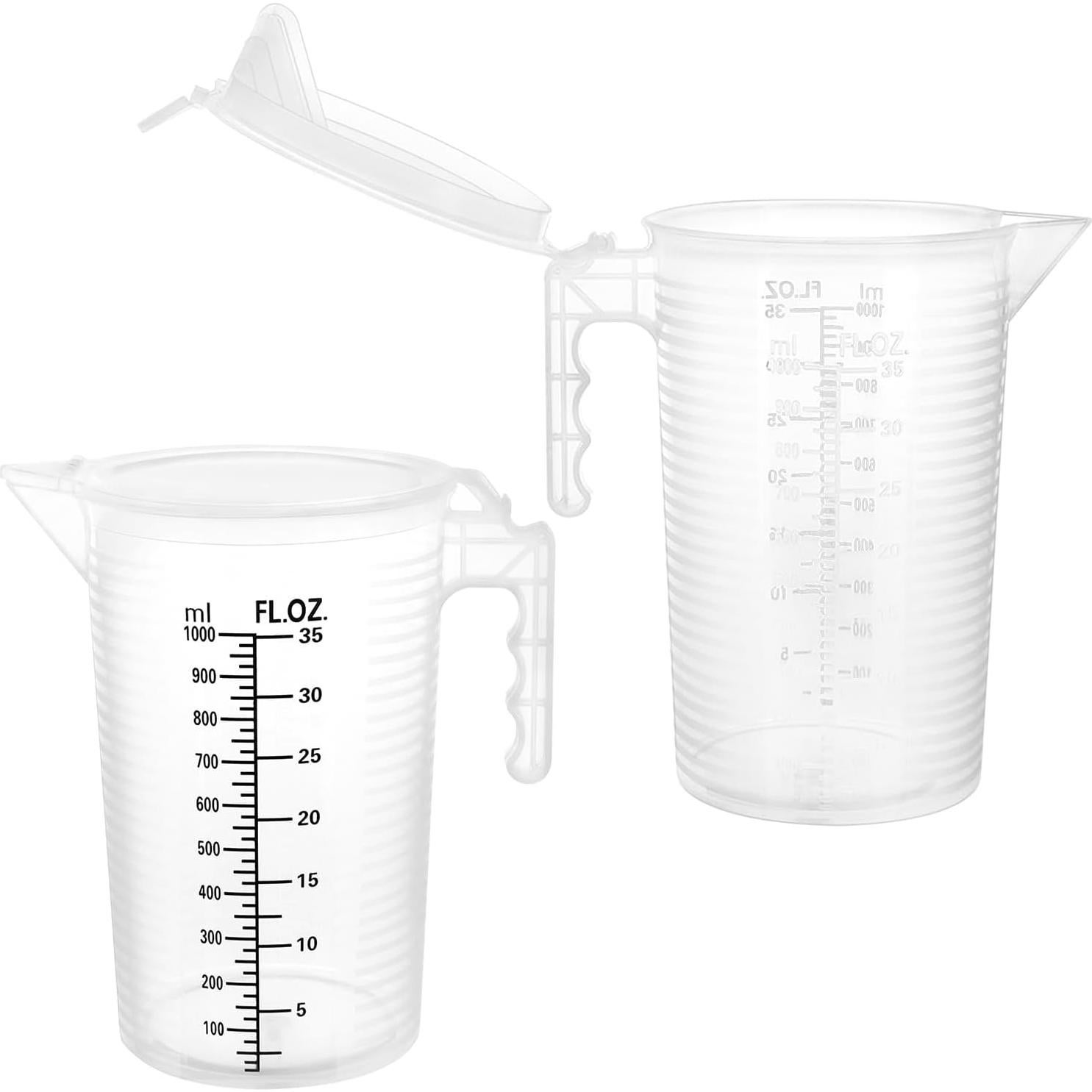 Jarra Medidora QWORK 1000 mL Plástico Multipropósito con Tapa