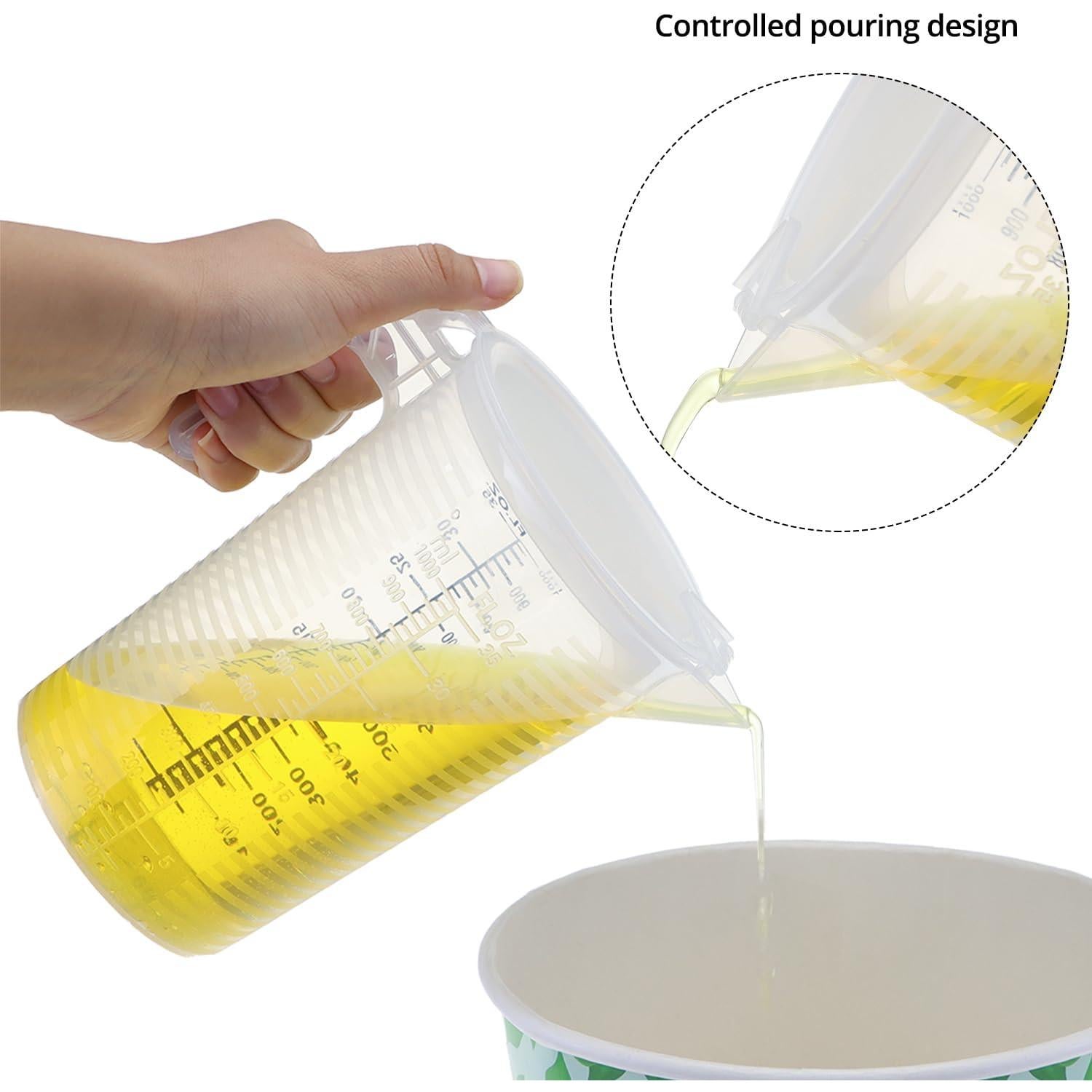 Jarra Medidora QWORK 1000 mL Plástico Multipropósito con Tapa