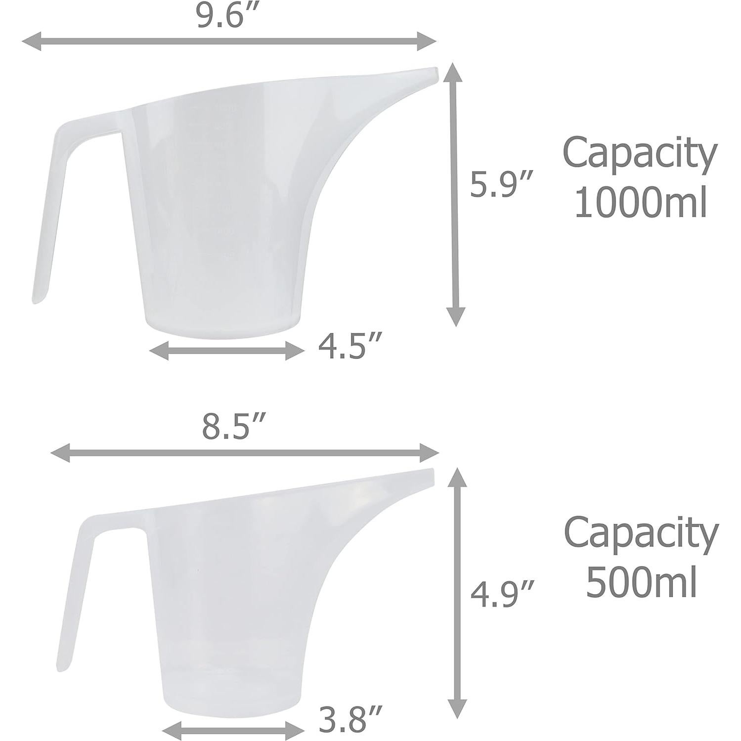 Jarras Medidoras de Plástico EIKS 4-Pack 1000ml y 500ml