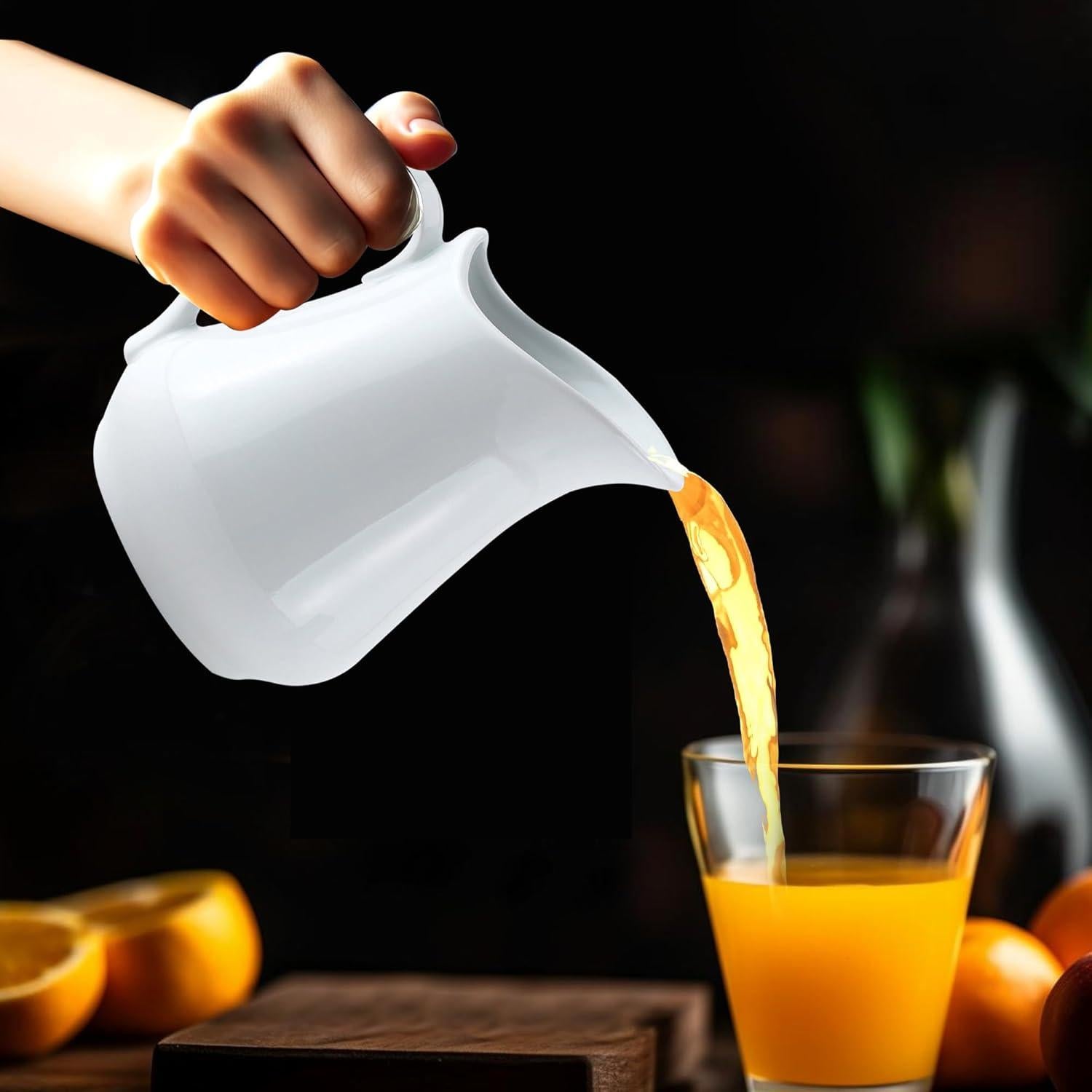 Jarra de Crema HIC Kitchen 480ml Porcelana Fina Blanca