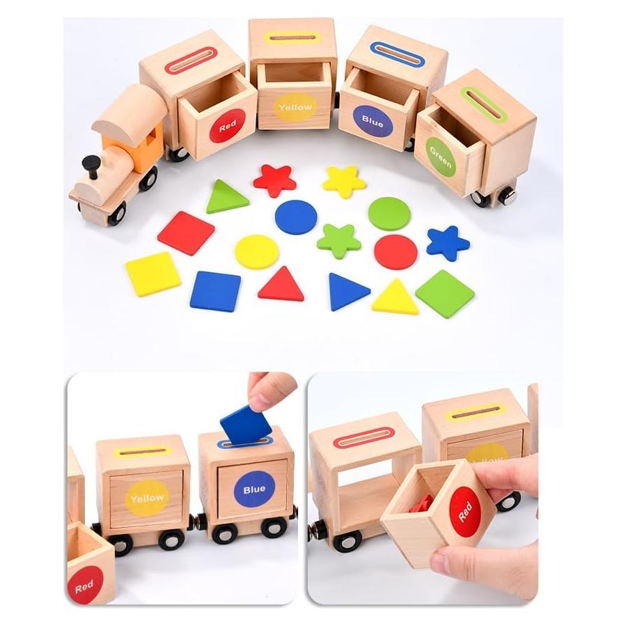 Juego de tren magnético de madera Eduland Montessori 35.5 cm