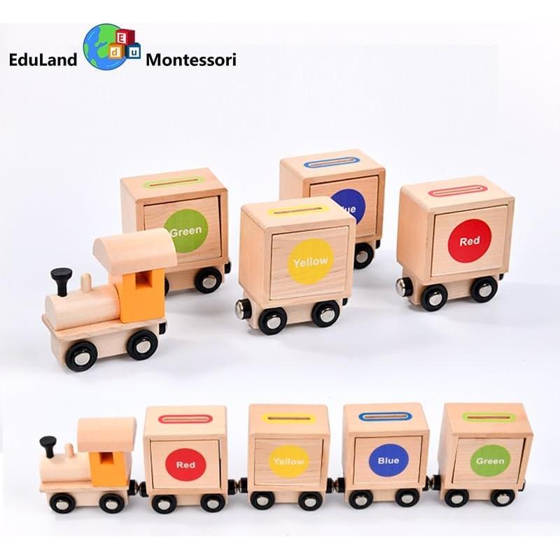 Juego de tren magnético de madera Eduland Montessori 35.5 cm