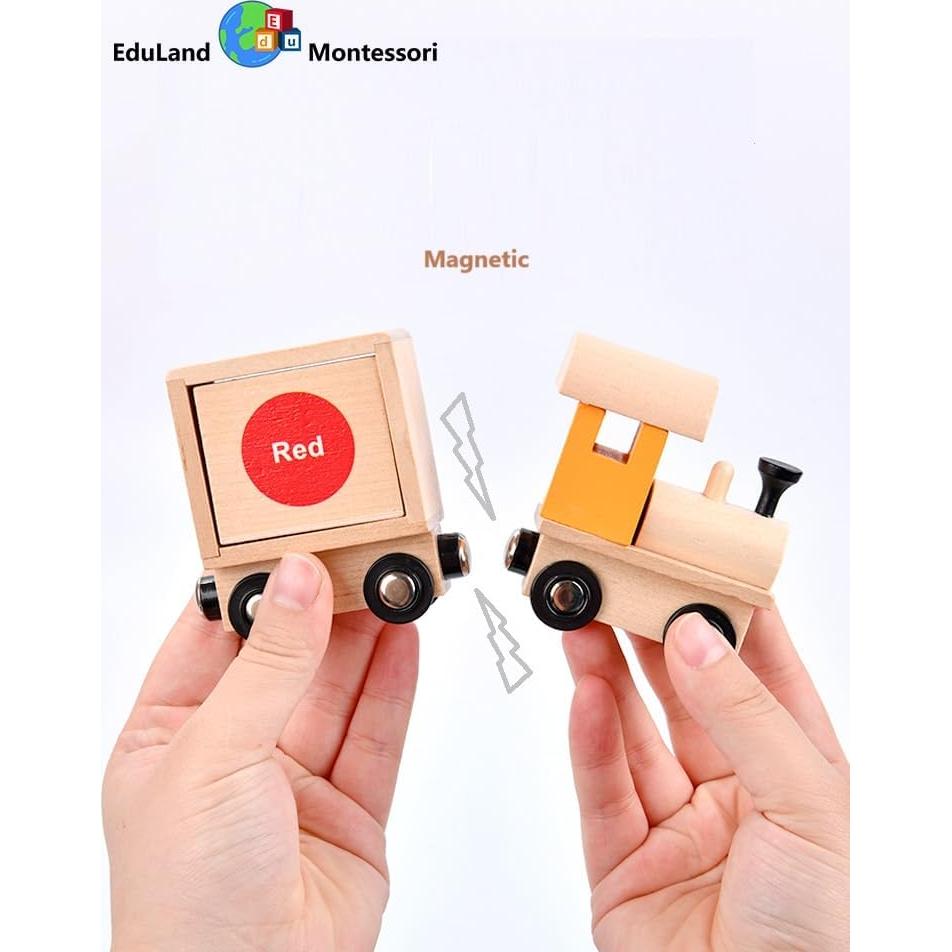 Juego de tren magnético de madera Eduland Montessori 35.5 cm