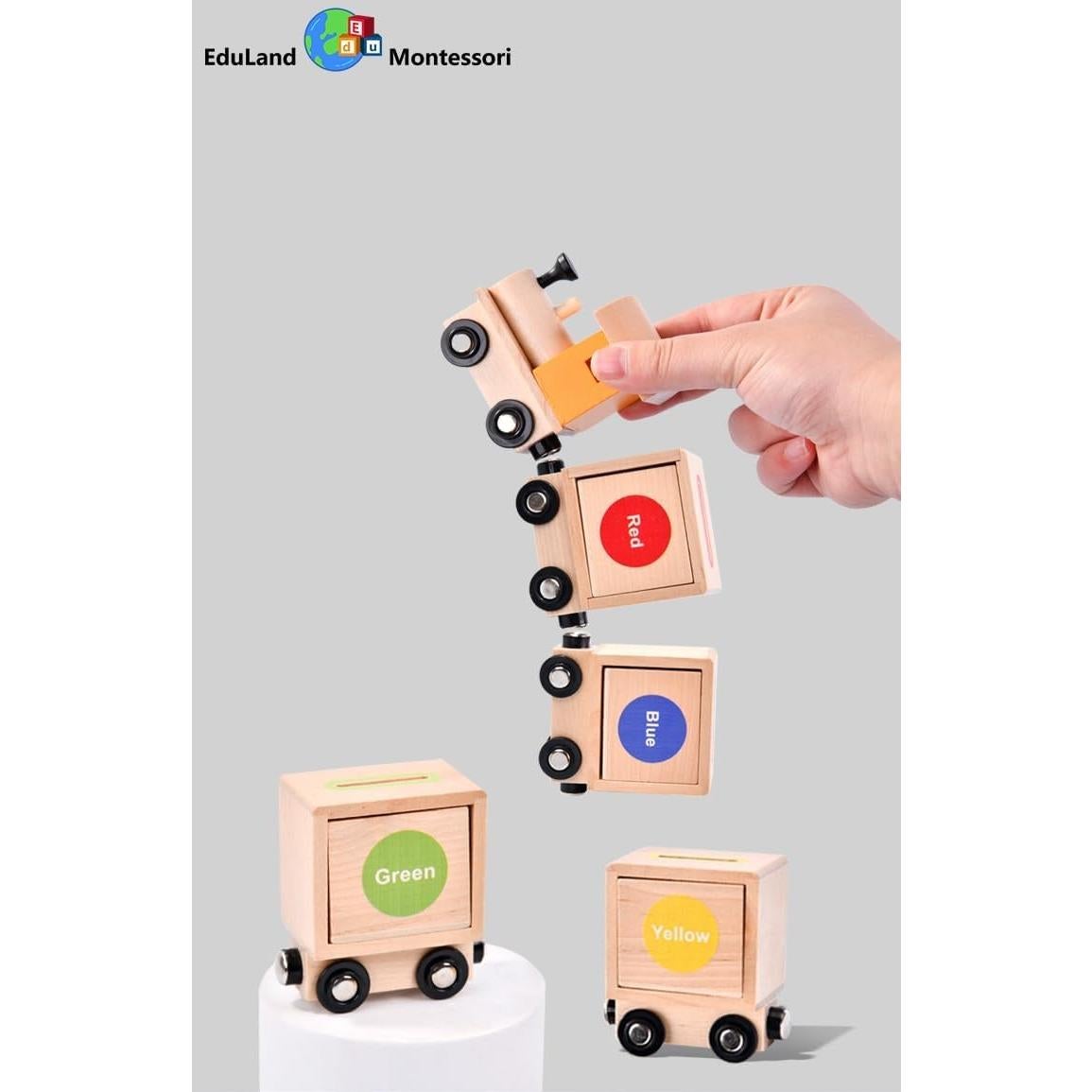 Juego de tren magnético de madera Eduland Montessori 35.5 cm