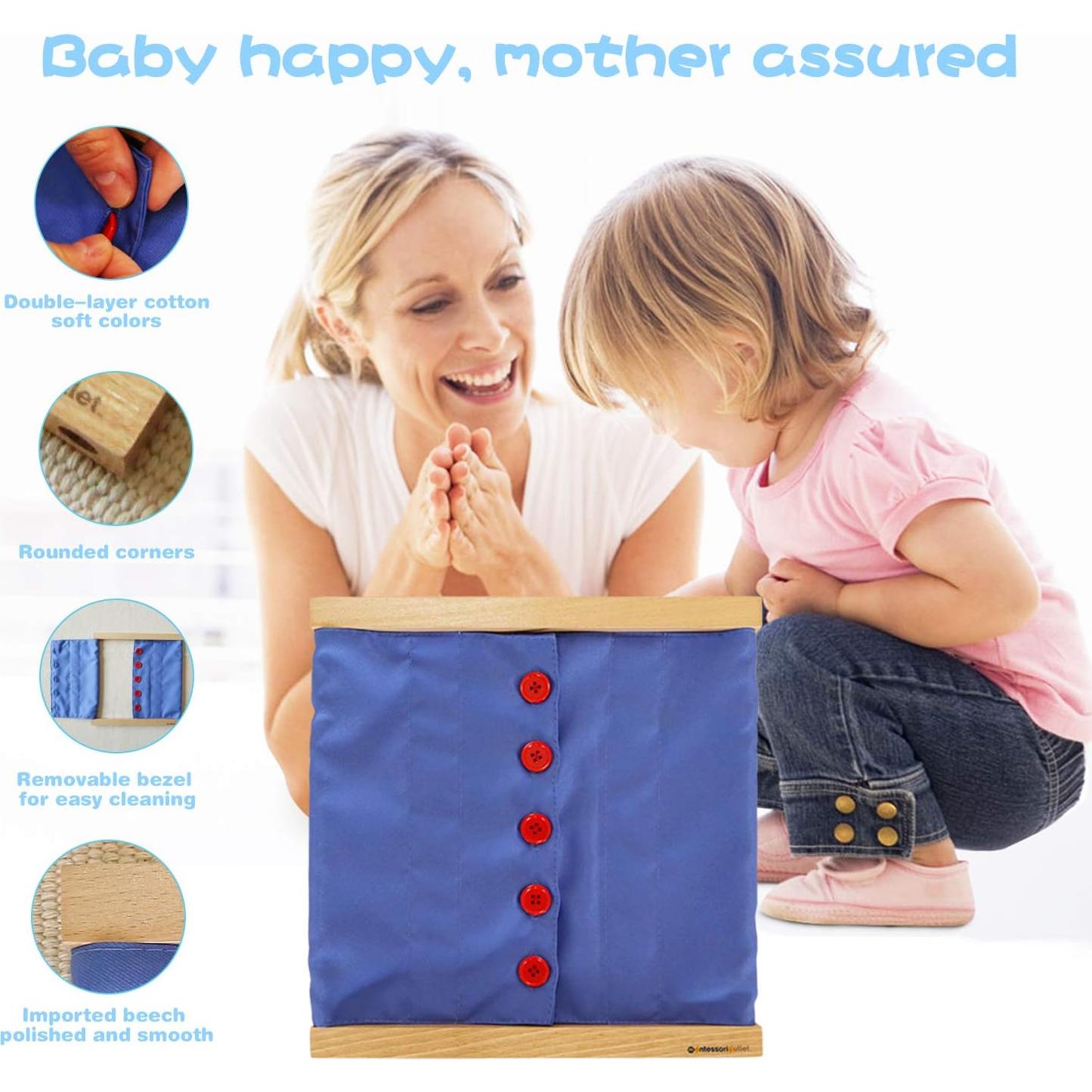 Marco de Abotonado Montessori Madera con Botones Grandes - 3-6 Años