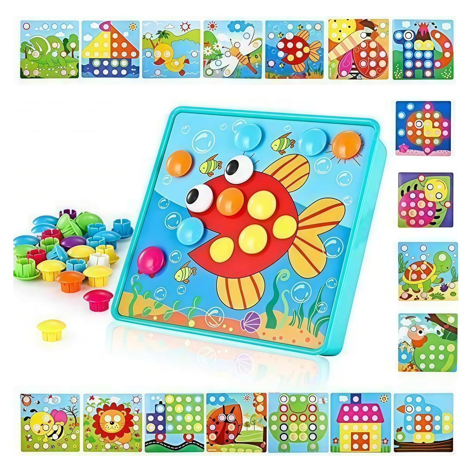 Juguete Educativo TINOTEEN Kit de Mosaic de Botones 50 Piezas