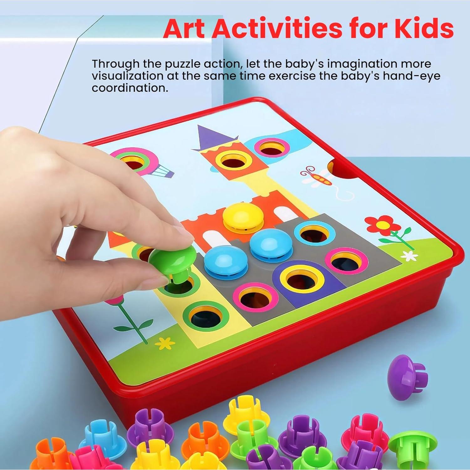 Juguete Educativo TINOTEEN Kit de Mosaic de Botones 50 Piezas