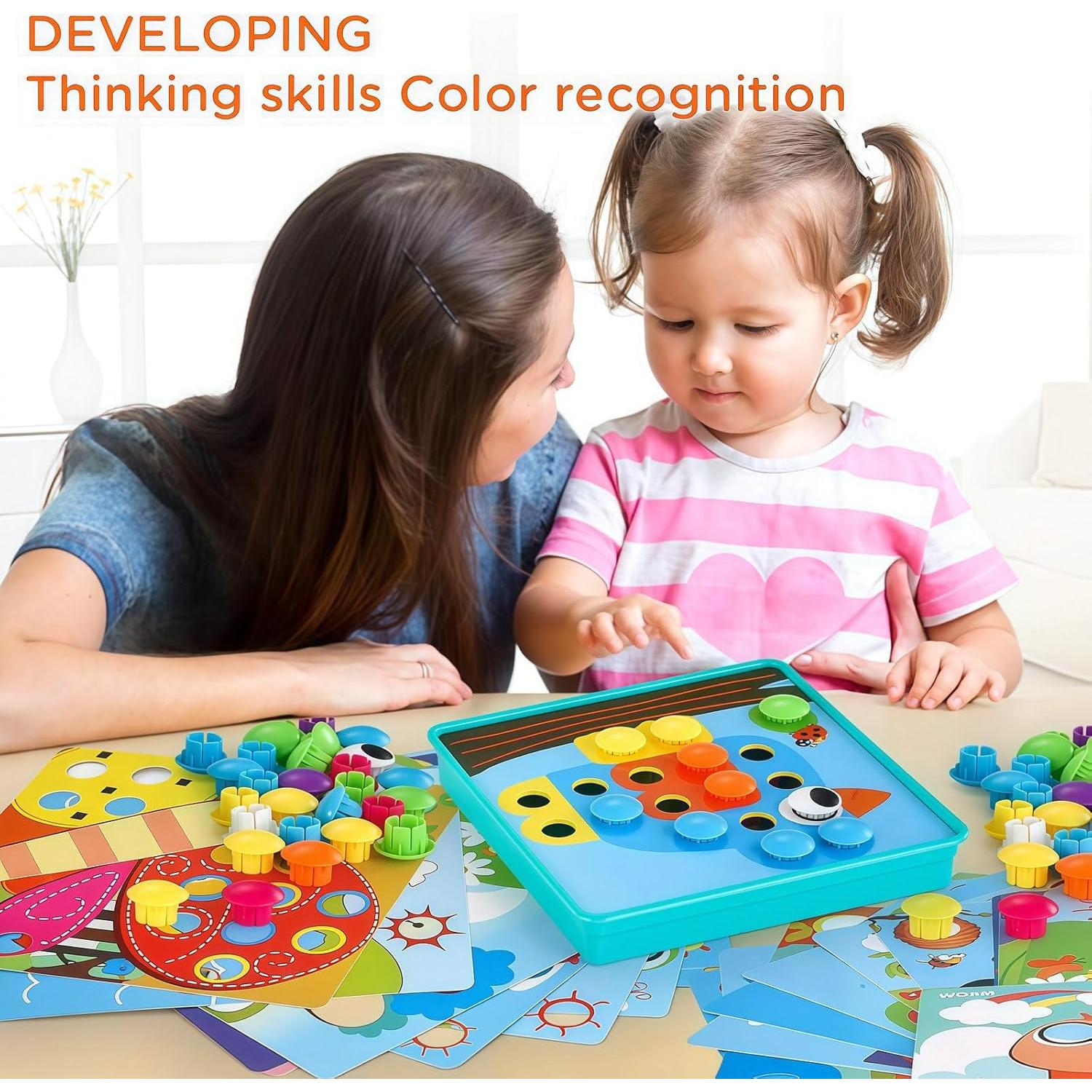 Juguete Educativo TINOTEEN Kit de Mosaic de Botones 50 Piezas