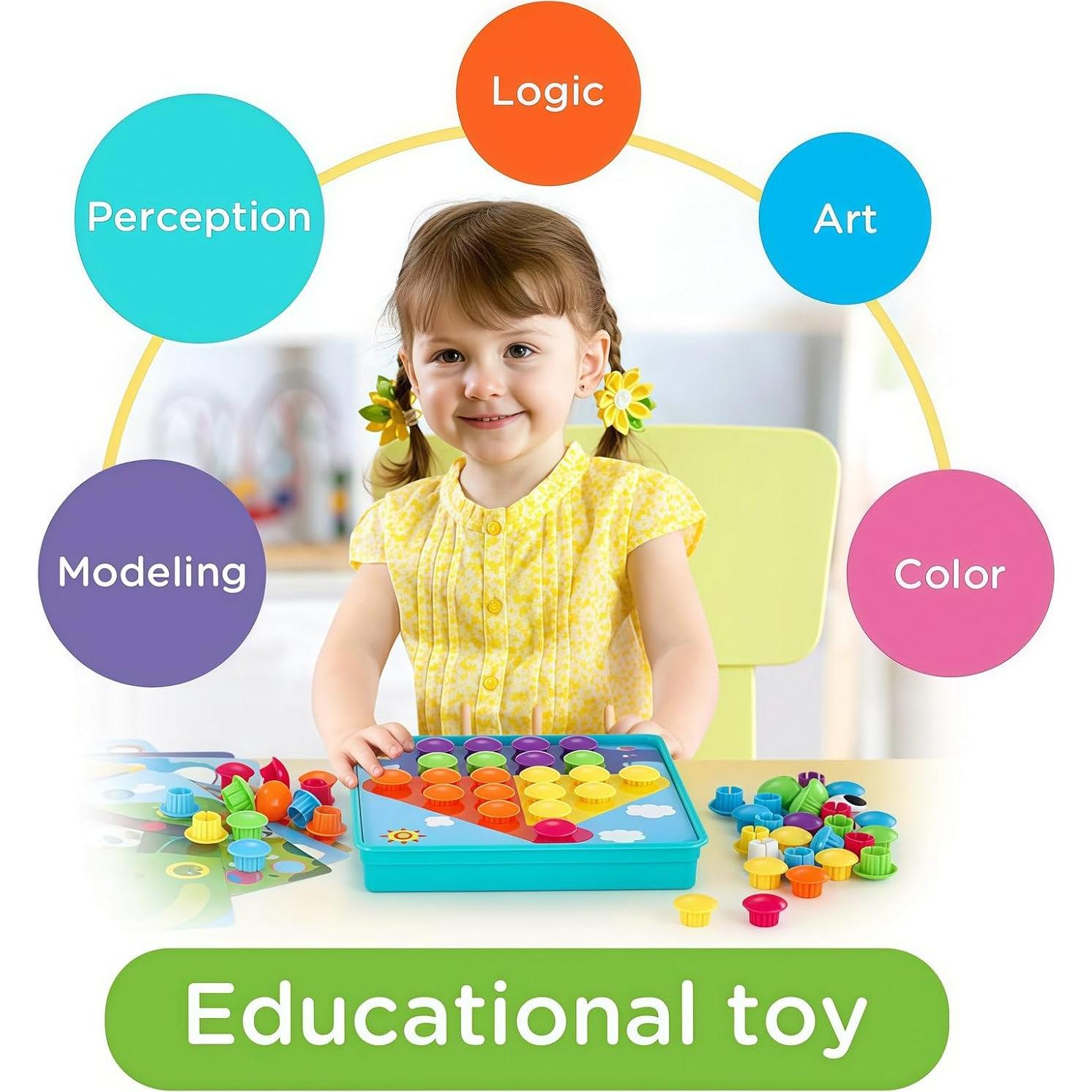 Juguete Educativo TINOTEEN Kit de Mosaic de Botones 50 Piezas