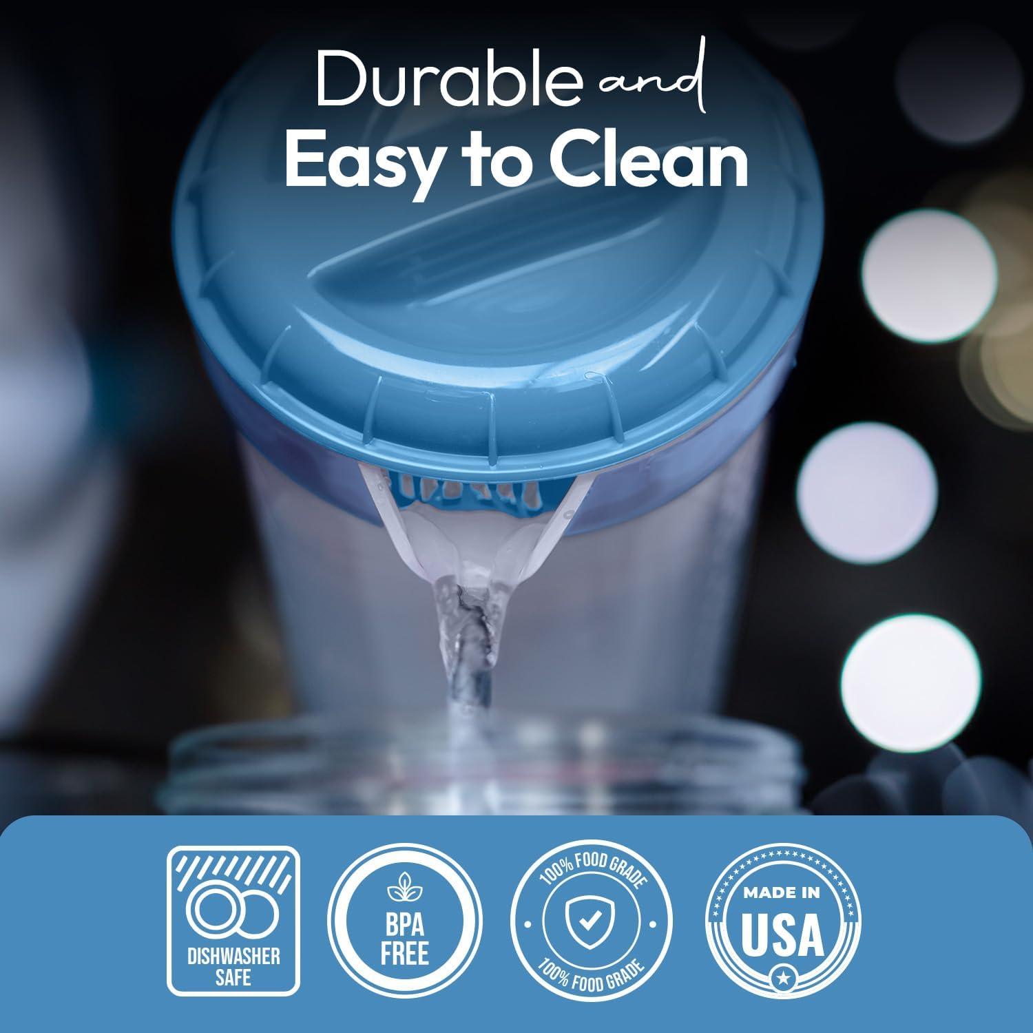 Jarra de Mezcla Plástico JBK Pottery 1 Litro Azul con Tapa