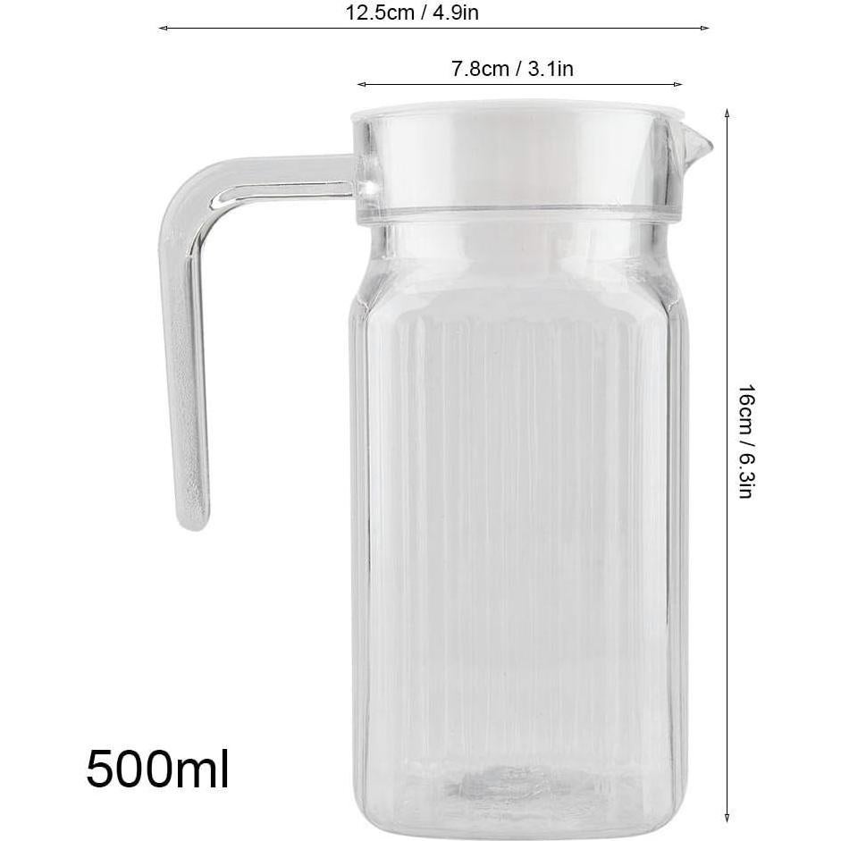 Botella de Jugo Acrílico Fdit 500ml Transparente con Tapa