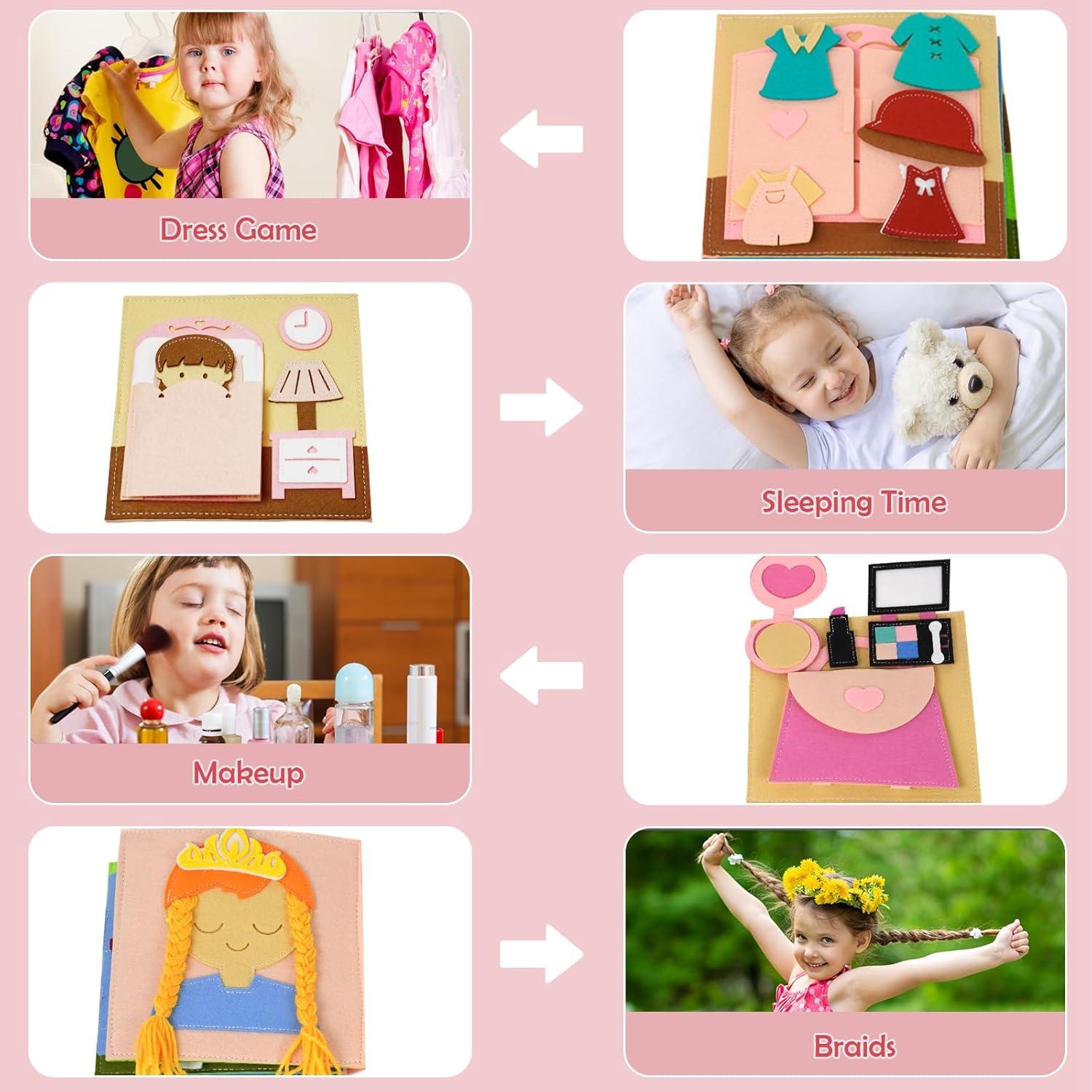 Libro Ocupado Montessori AIXMEET para Niños 3-8 Años Rosa