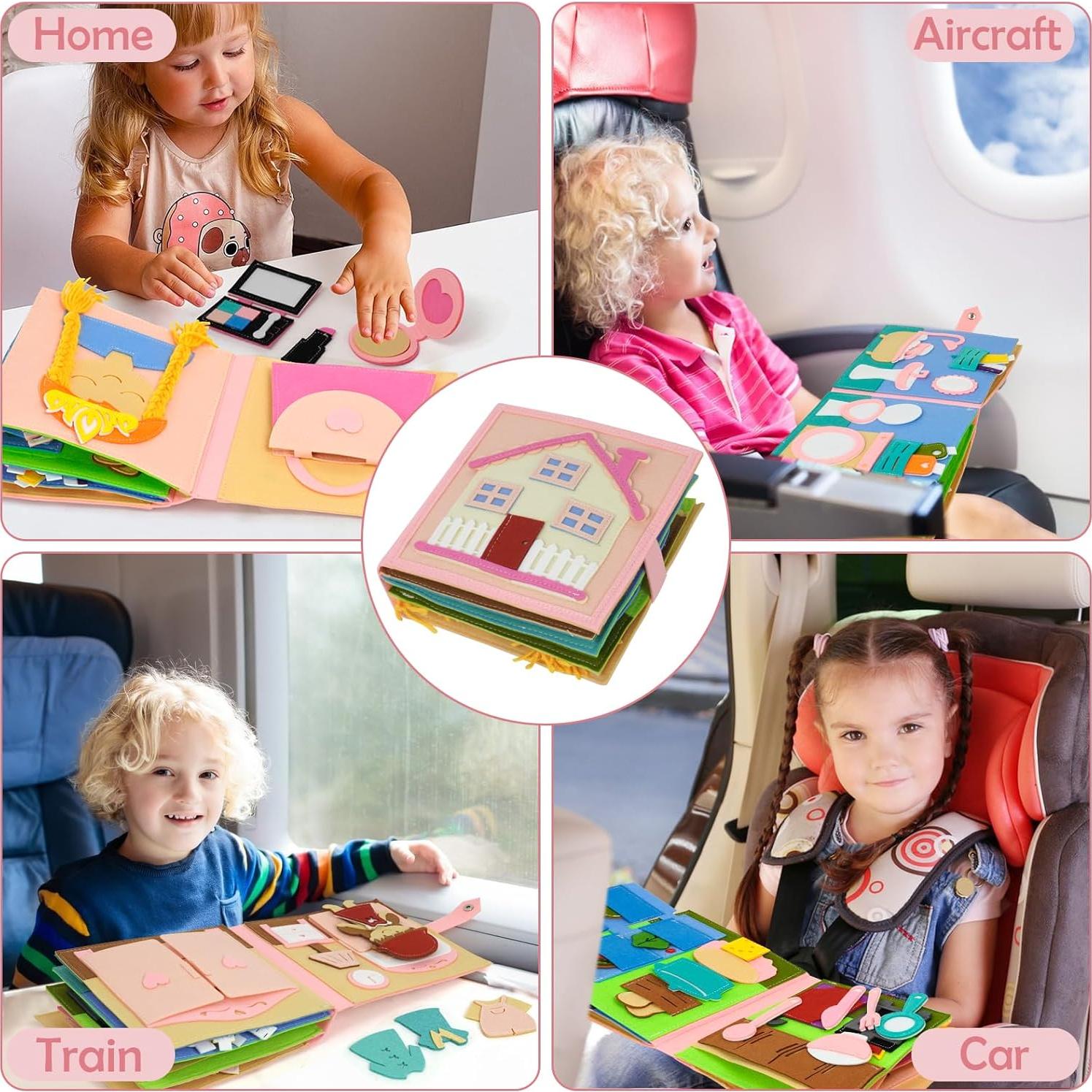 Libro Ocupado Montessori AIXMEET para Niños 3-8 Años Rosa