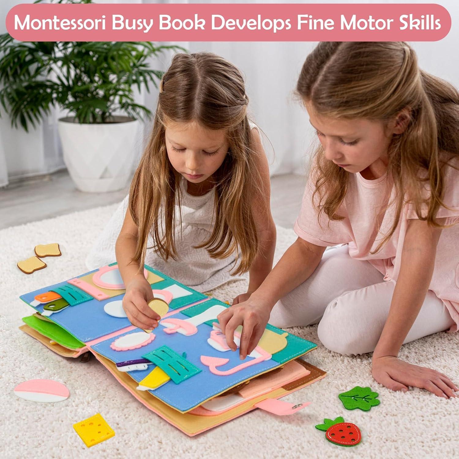 Libro Ocupado Montessori AIXMEET para Niños 3-8 Años Rosa