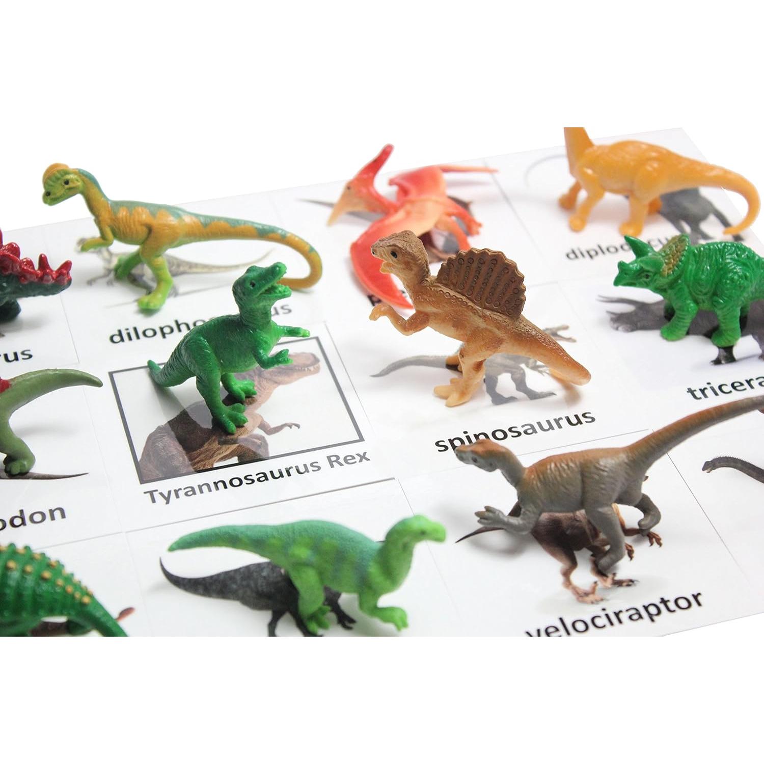 Juego de Emparejamiento Dinosaurios Montessori - 12 Figuras y Tarjetas