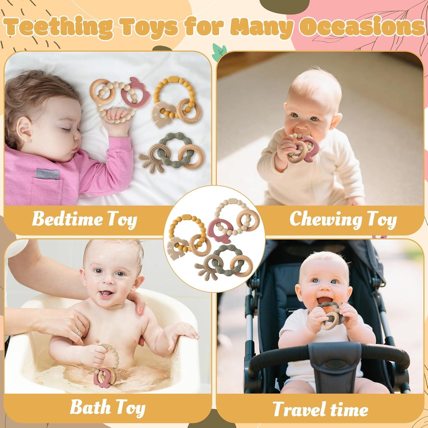 Juguetes de Mordedor de Silicona 2ooya - 3 Piezas Elefante