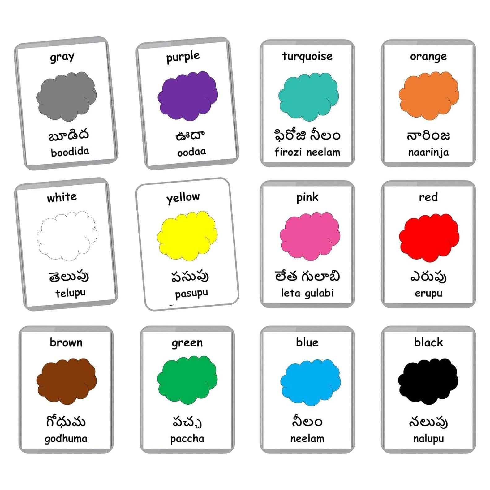 Tarjetas Didácticas de Colores LifeLoLo - 12 Piezas Bilingües