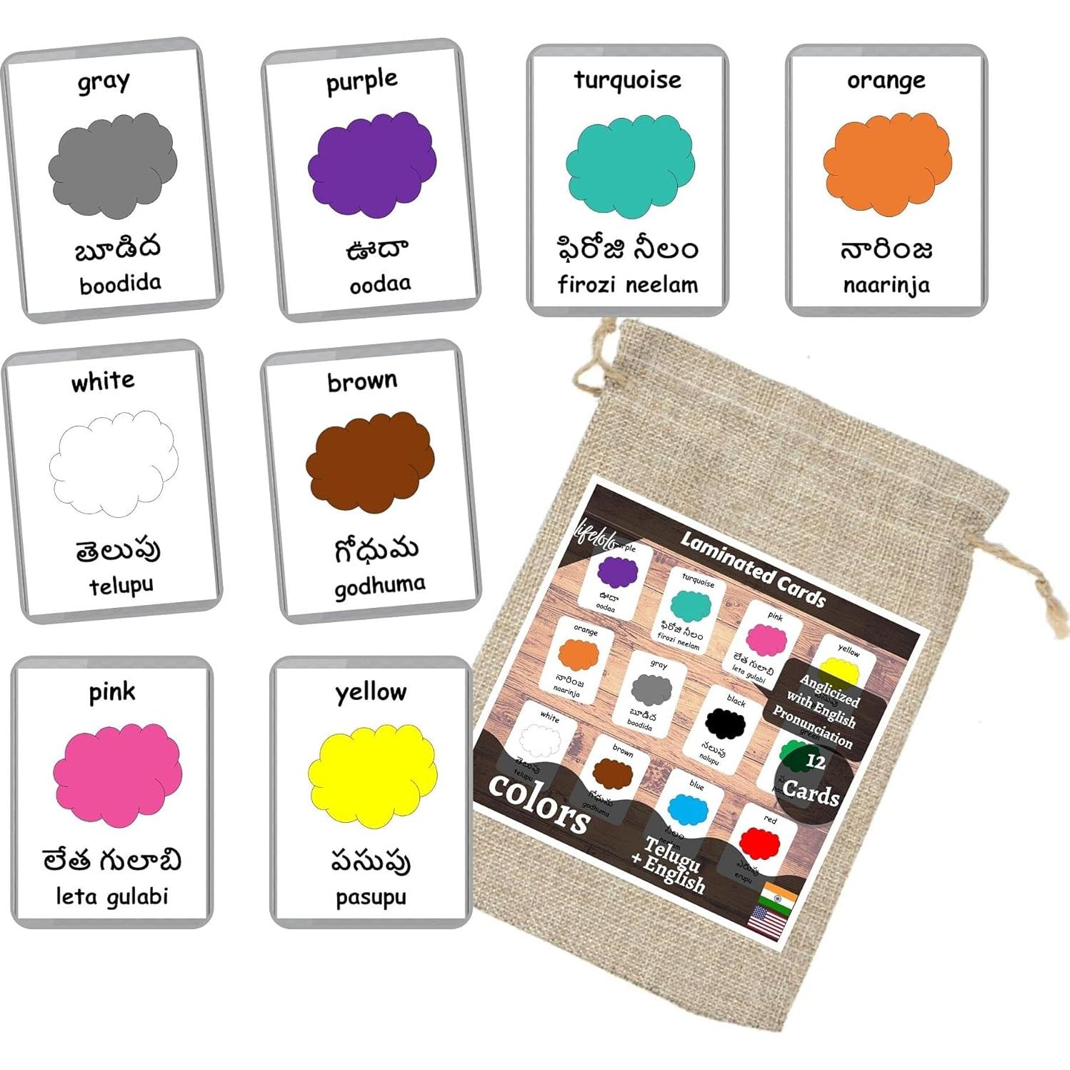 Tarjetas Didácticas de Colores LifeLoLo - 12 Piezas Bilingües