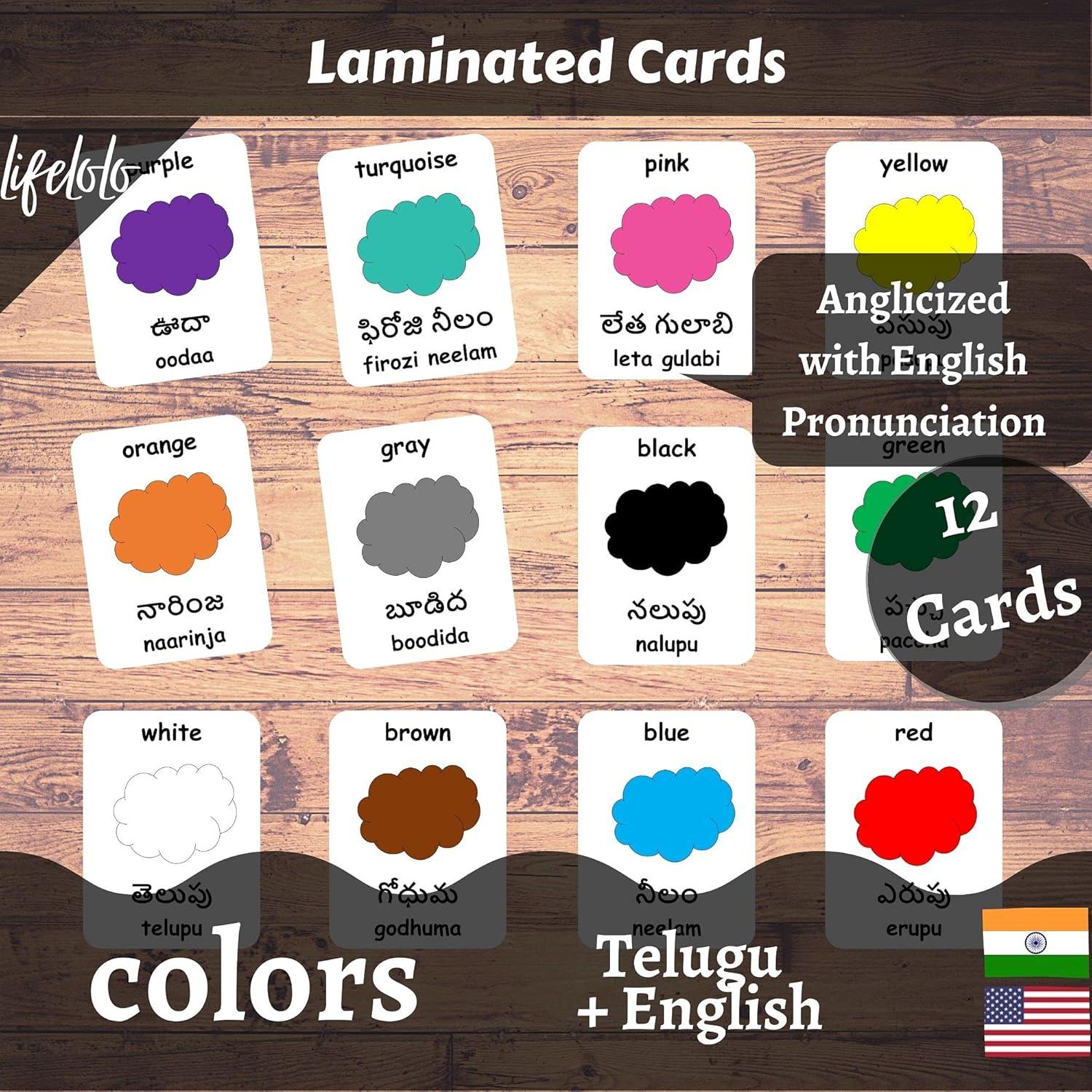 Tarjetas Didácticas de Colores LifeLoLo - 12 Piezas Bilingües