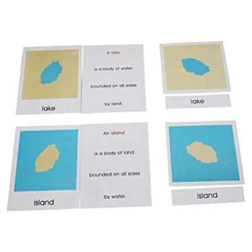 Juego de Tarjetas Montessori Formas Tierra y Agua - 6 Formas