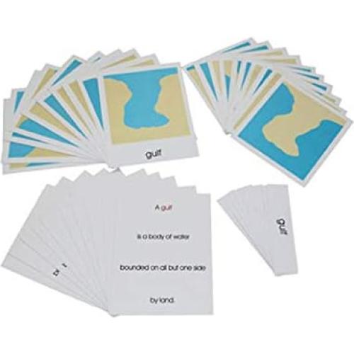 Juego de Tarjetas Montessori Formas Tierra y Agua - 6 Formas