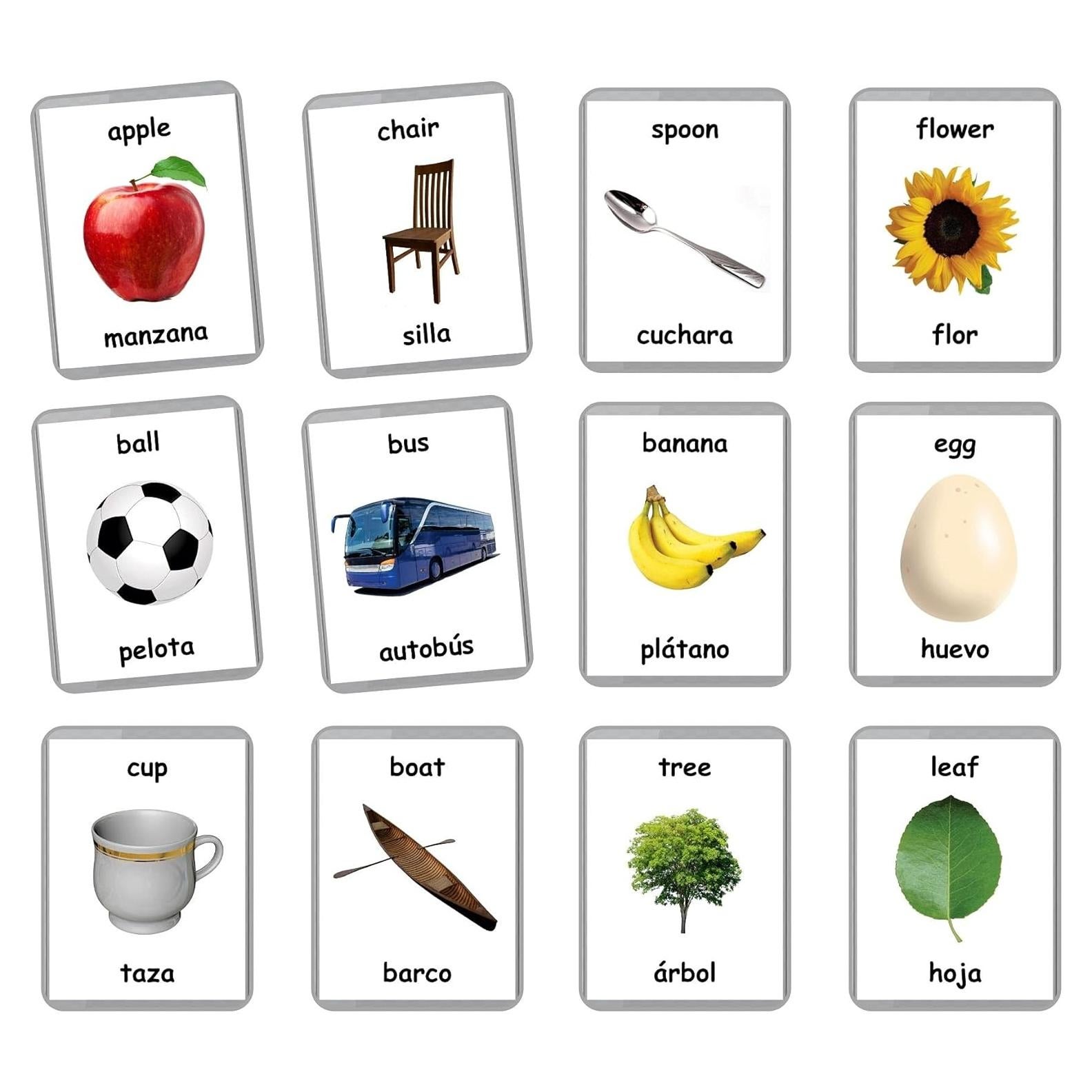 Tarjetas de Palabras Iniciales LifeLoLo - 48 Tarjetas Bilingües