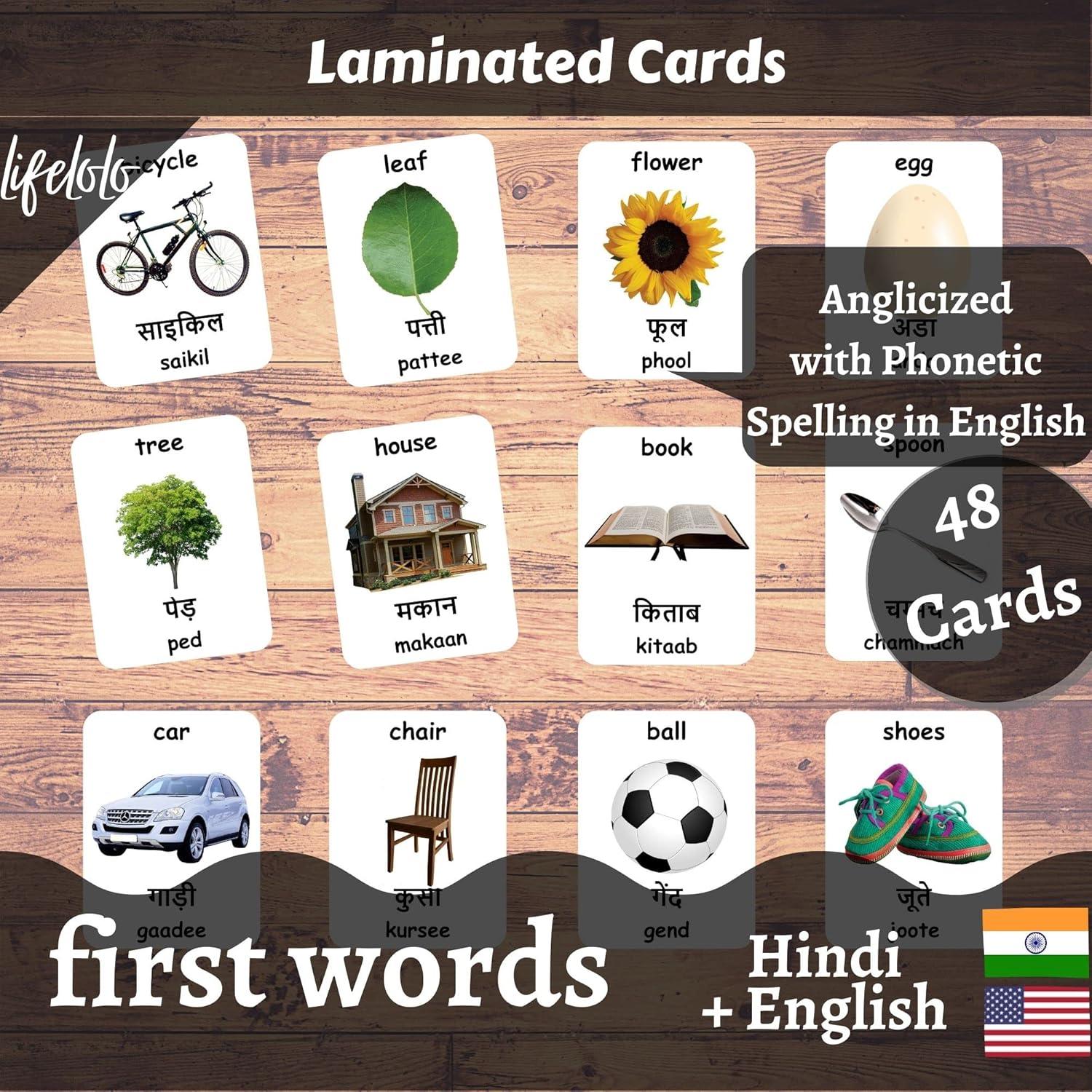 Tarjetas de Flash Bilingües LifeLoLo - 48 Palabras para Bebés