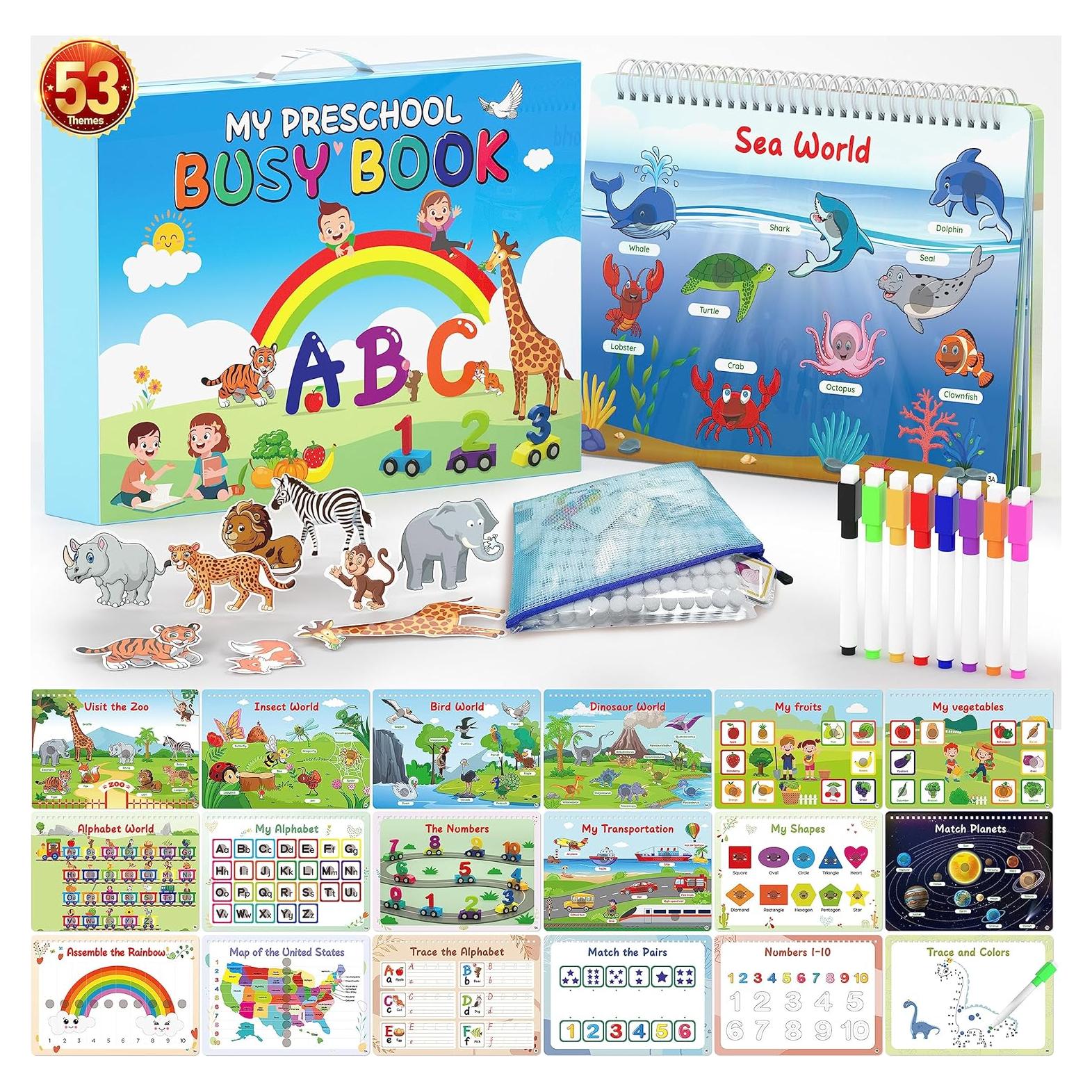 Libro Ocupado Montessori WJPC 53 Diseños para Niños 3-8 Años