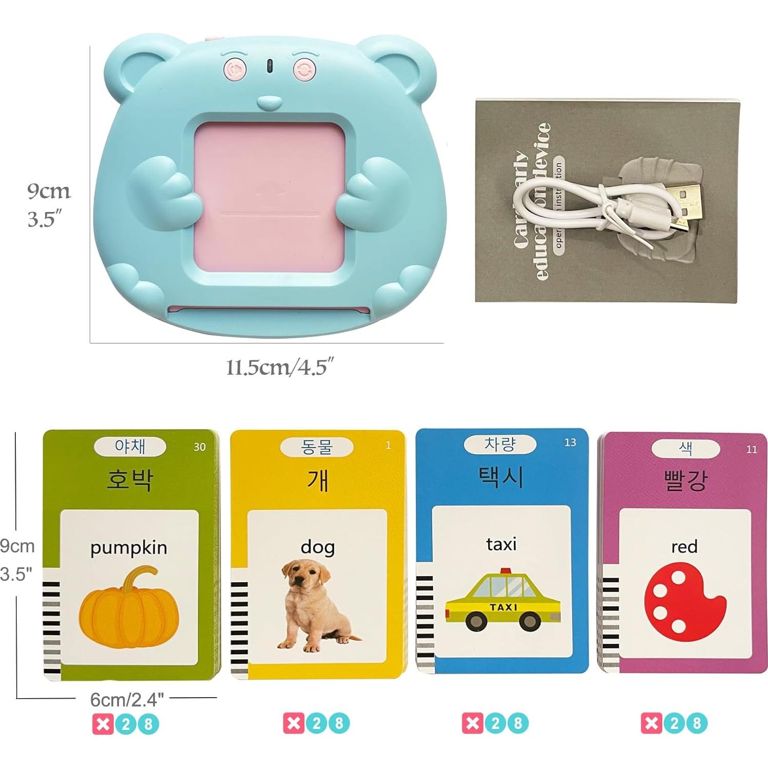 Tarjetas de Flash Coreano-Inglés MINMEER 112 PCS para Niños