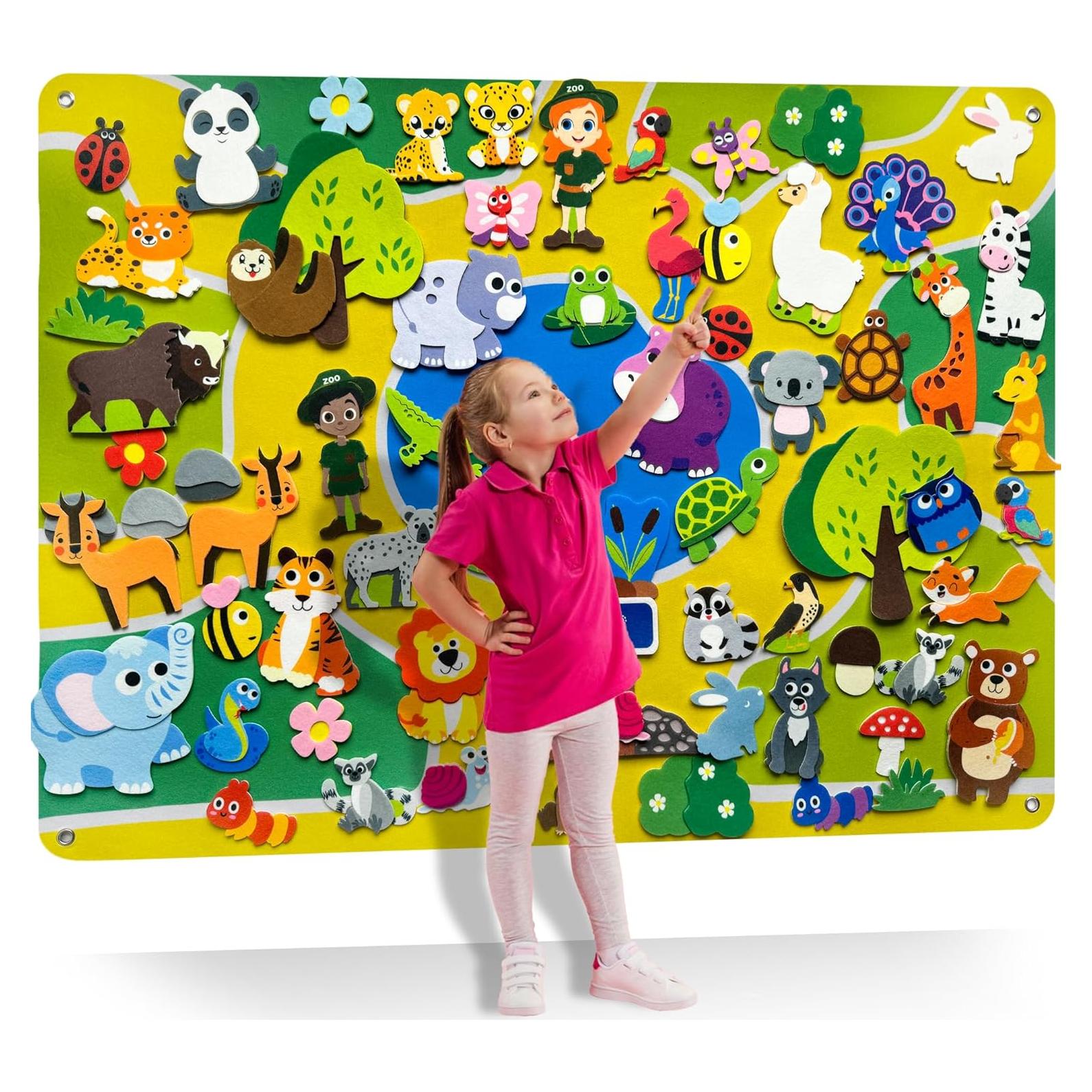 Tablero de Fieltro Zoológico QUOKKA 104x76 cm para Niños