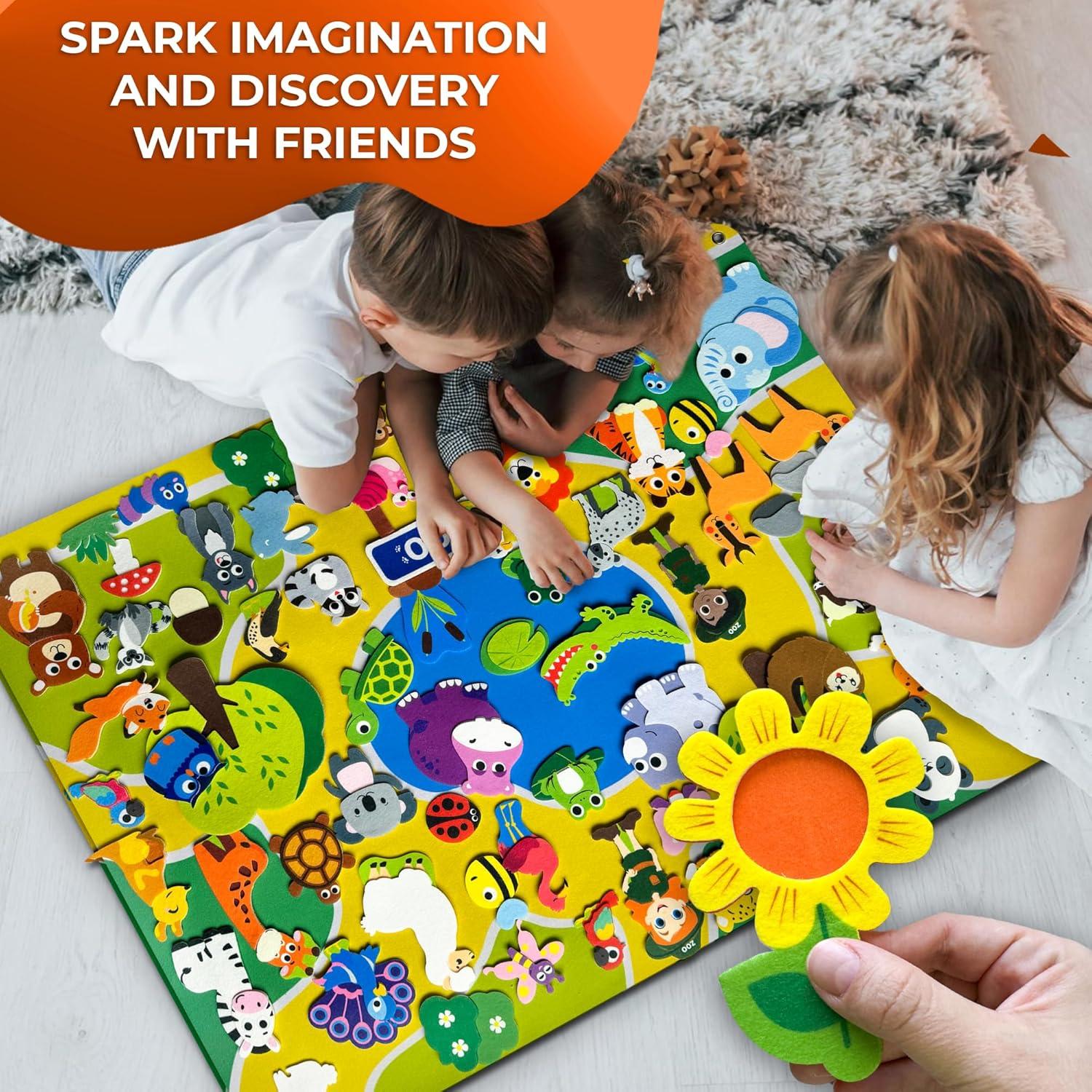 Tablero de Fieltro Zoológico QUOKKA 104x76 cm para Niños